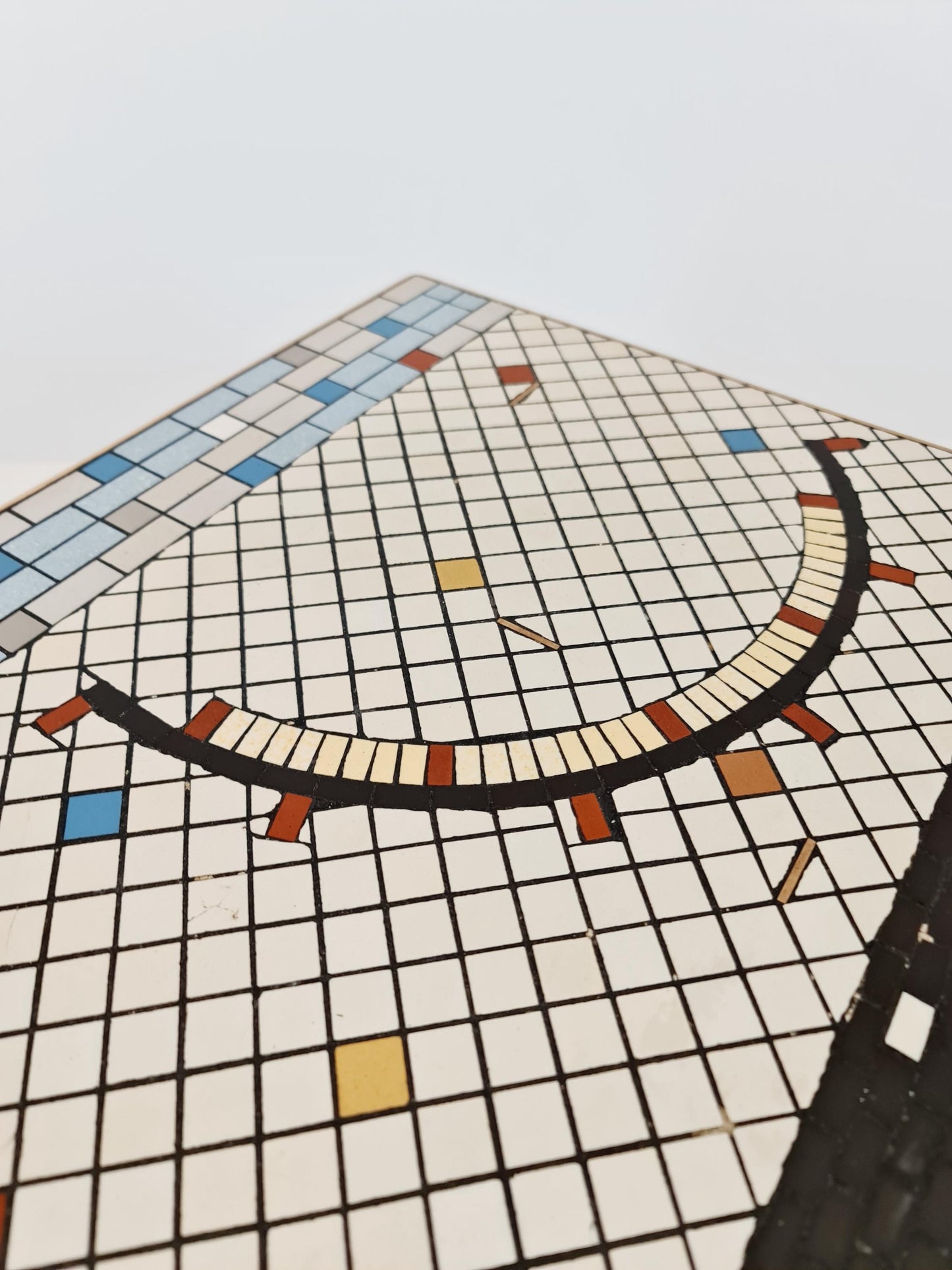 Unique mosaic & solid brass coffee table, 1950s