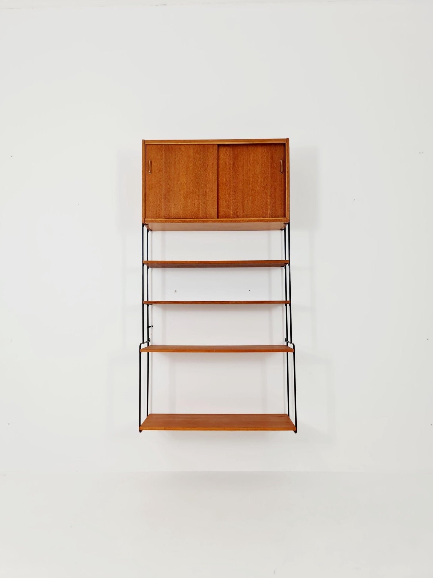 Mid century Teak wall shelving unit by Hilker for Omnia, Germany, 1960s