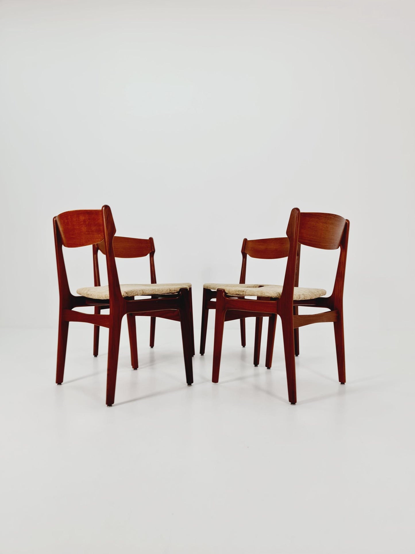 Vintage Danish teak dining/desk chairs by Erik Buch 1960s Set of 4