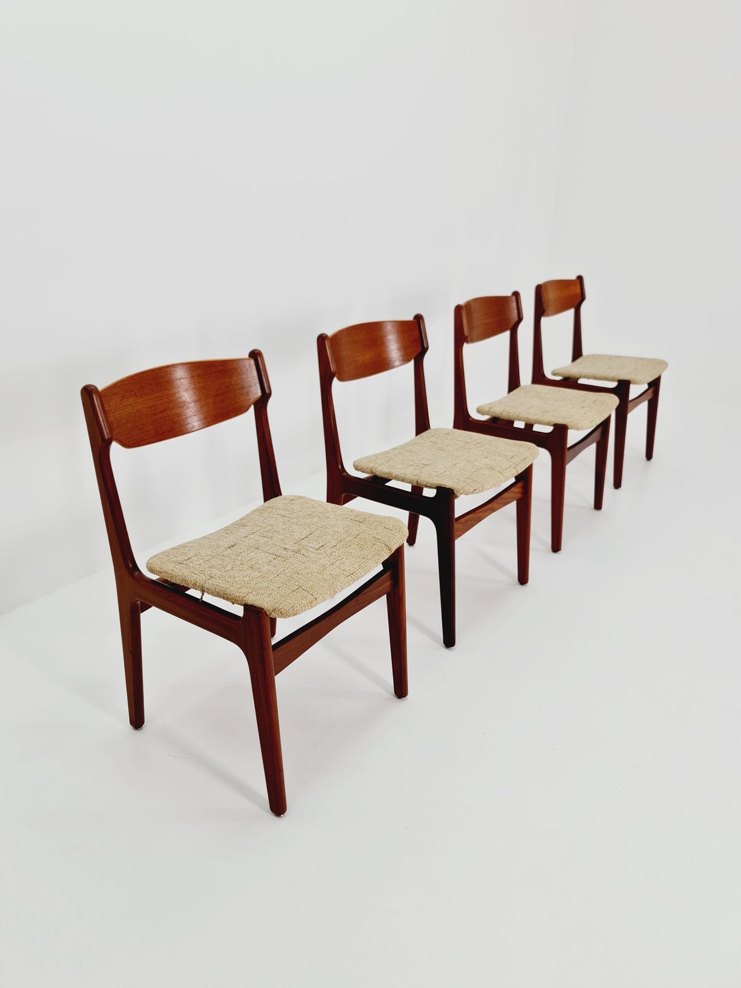 Vintage Danish teak dining/desk chairs by Erik Buch 1960s Set of 4