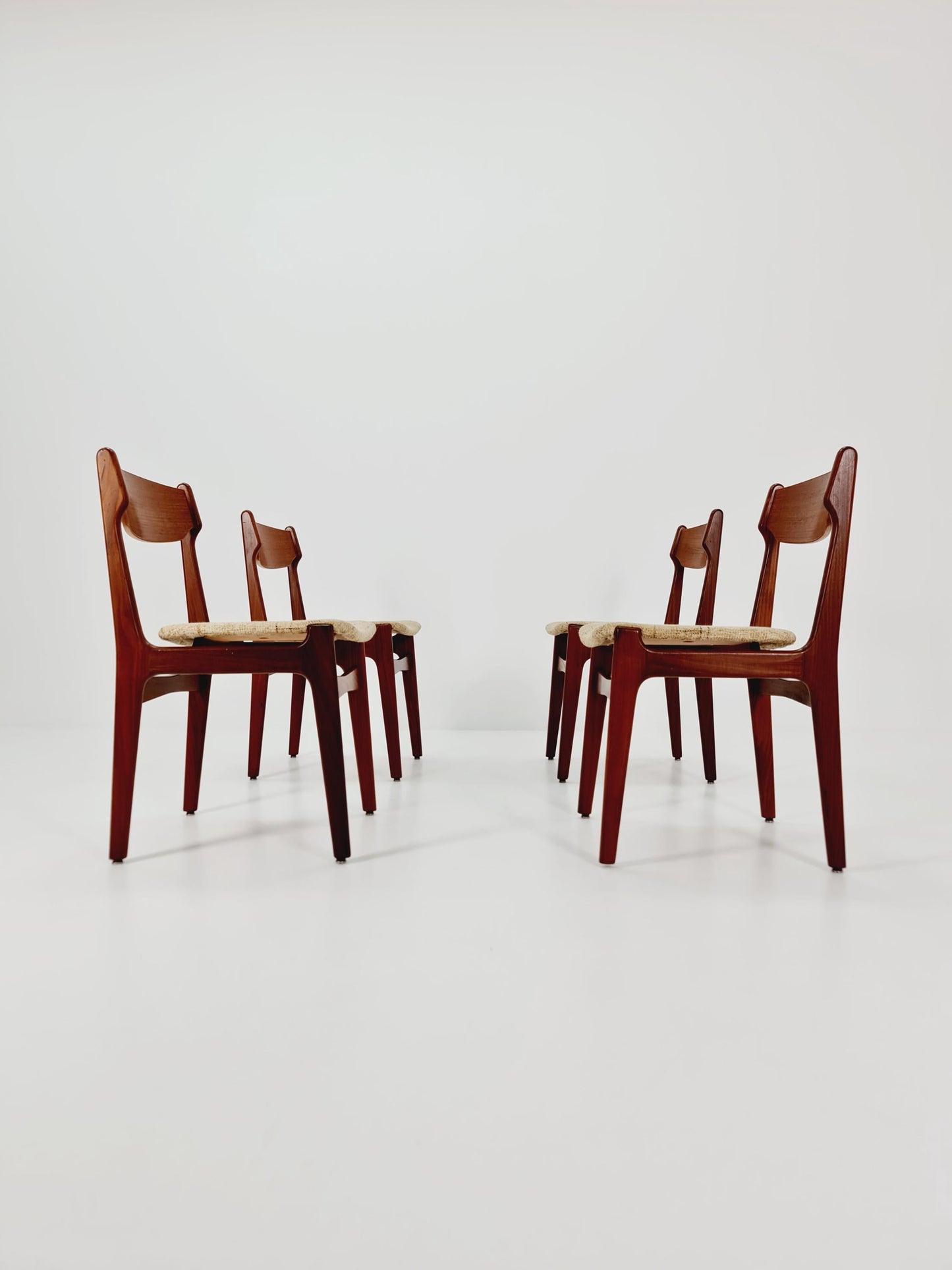 Vintage Danish teak dining/desk chairs by Erik Buch 1960s Set of 4