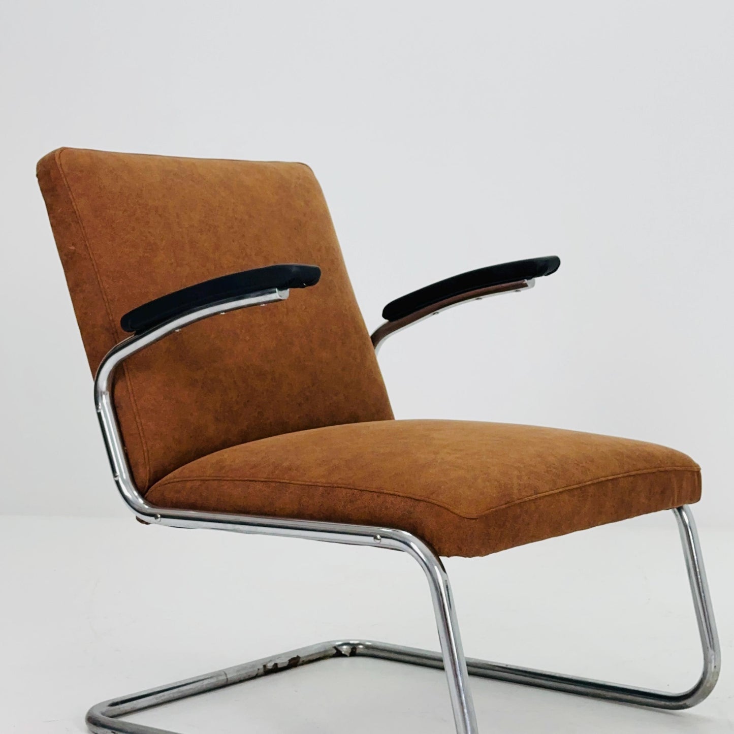 Mid-Century Bauhaus Lounge Chair & Ottoman Set by Drabert, Germany, 1950s