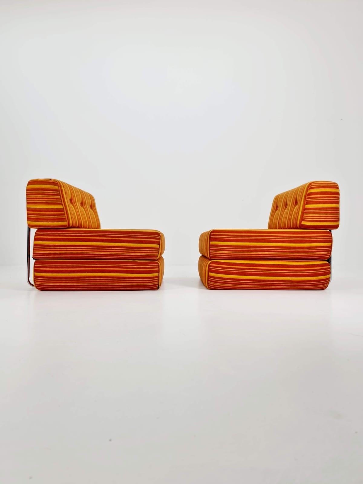 1 of 2 Mid Century Space Age Double Lounge Chair-Bed by IKEA, Sweden | 1980s
