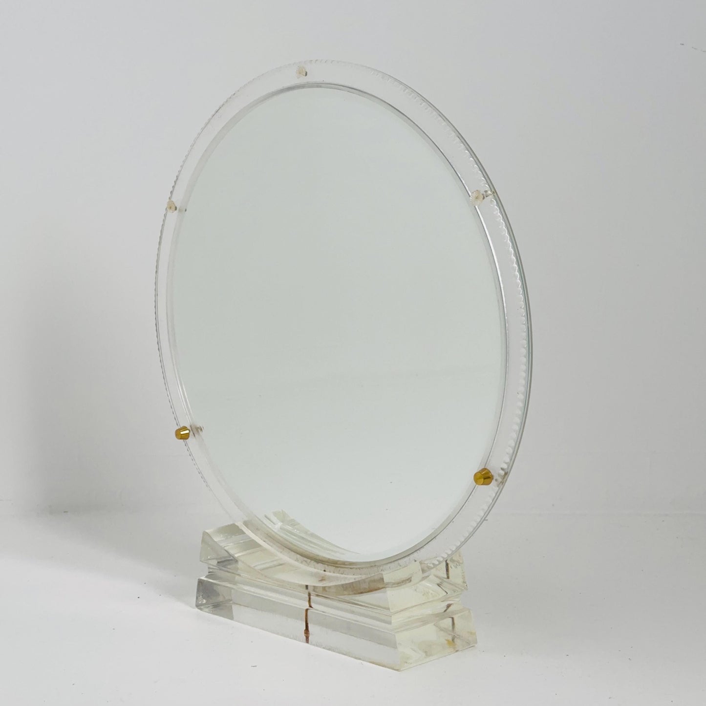 Mid century acrylic glass Lucite Makeup Mirror by Charles Hollis Jones 1970s