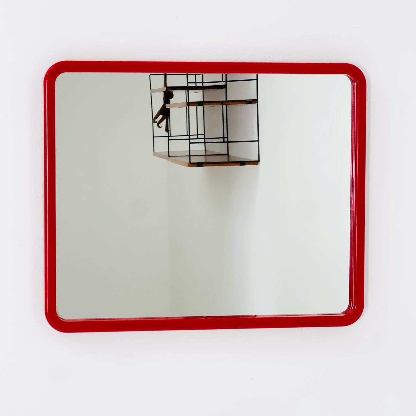 Space Age Red Wall Mirror — Germany 1970s