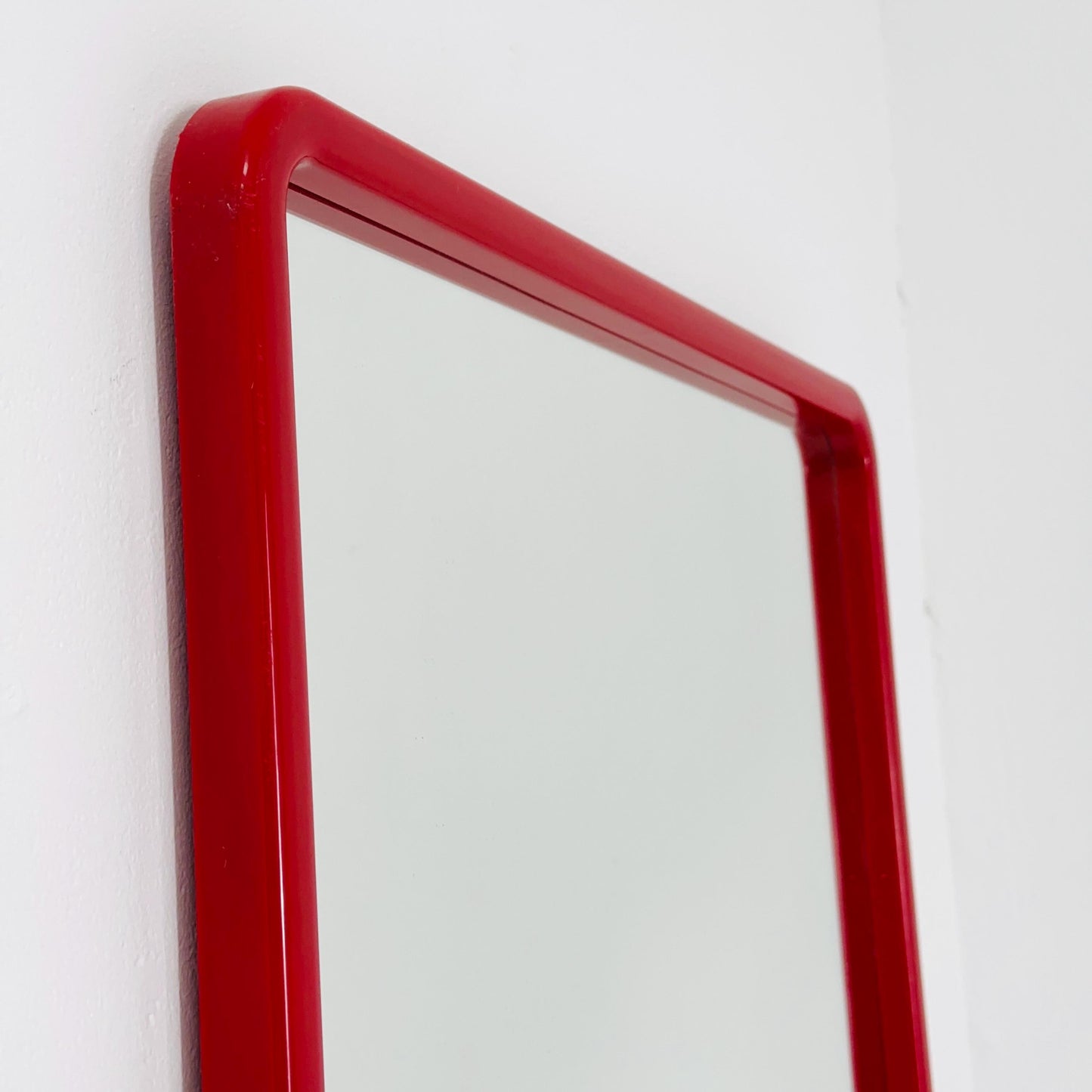 Space Age Red Wall Mirror — Germany 1970s