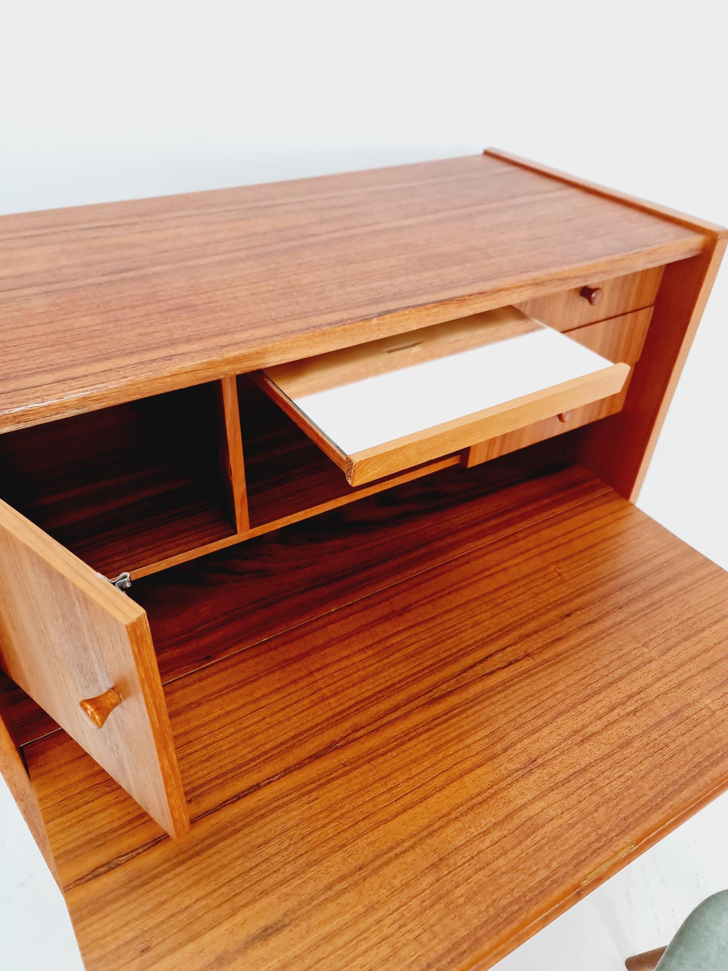 Midcentury Danish vintage teak secretary, vanity /Make up table By Arne Wahl Iversen, 1960s