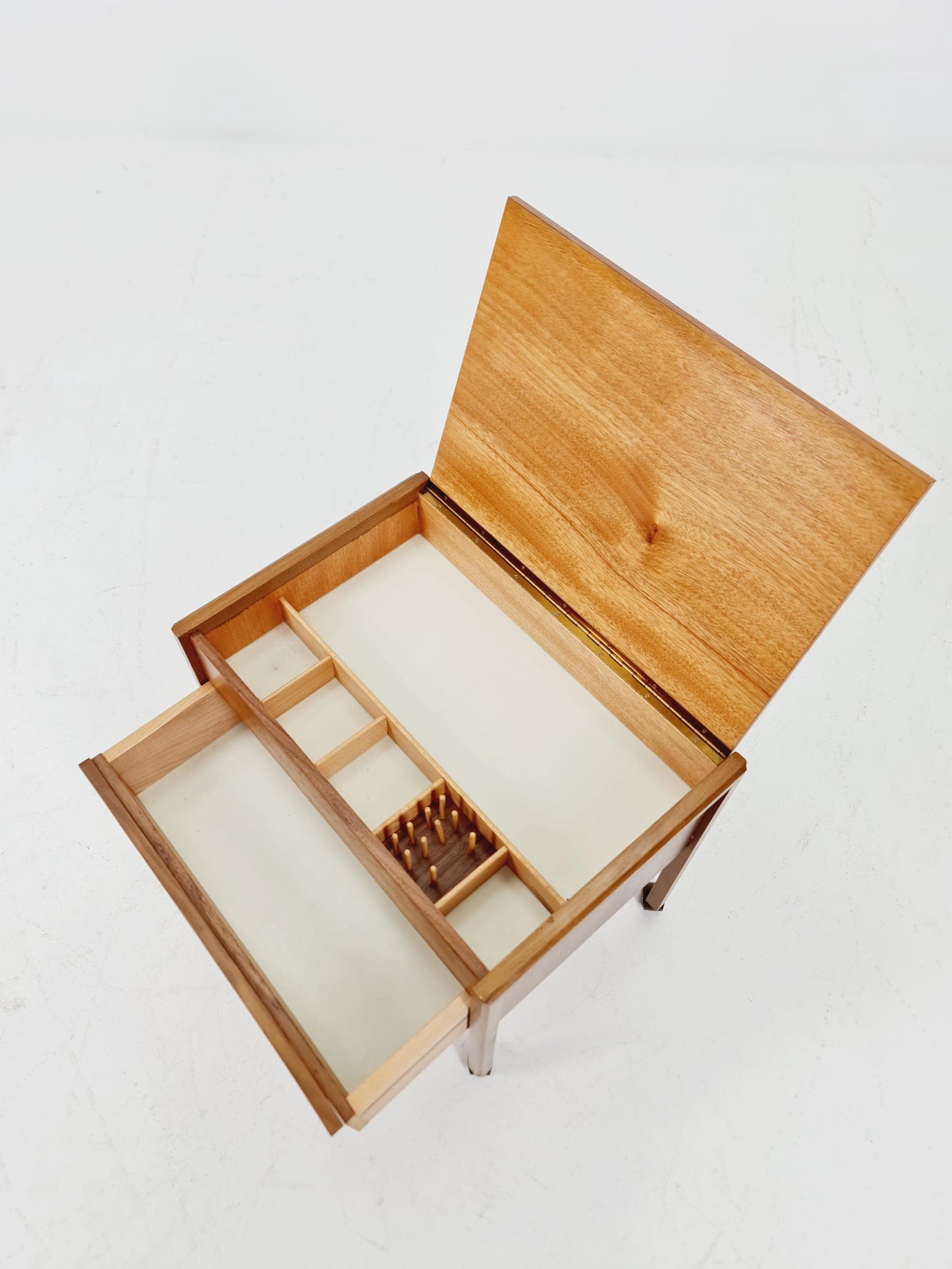 Vintage teak sweing table/ side table cabinet, 1960s