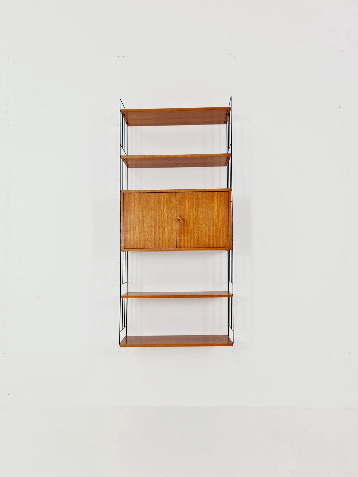 String shelf-system, bookcase with cabinet teak by WHB Germany, 1950s