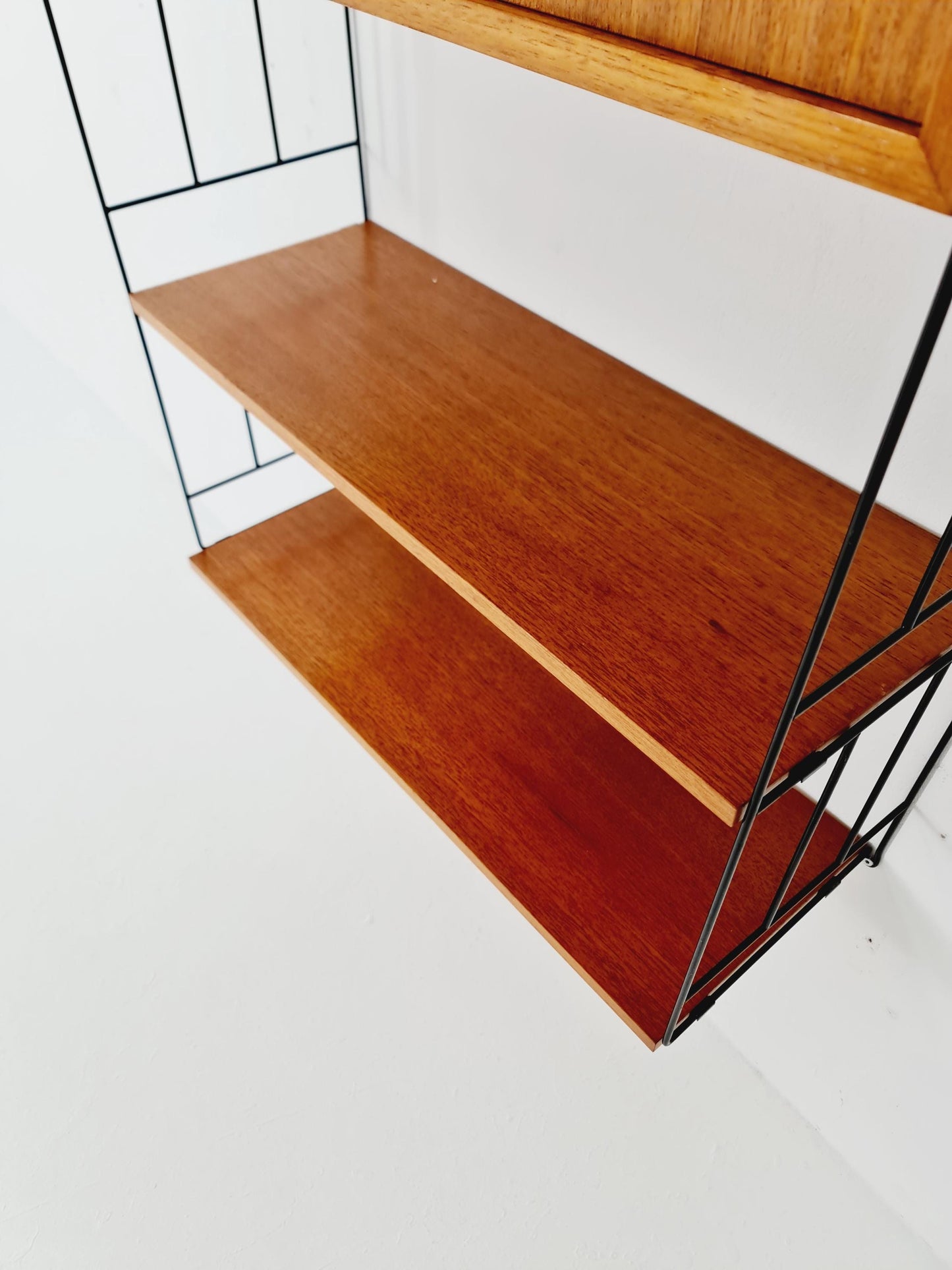 String shelf-system, bookcase with cabinet teak by WHB Germany, 1950s