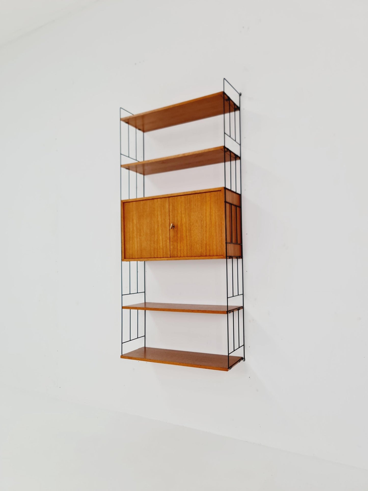 String shelf-system, bookcase with cabinet teak by WHB Germany, 1950s