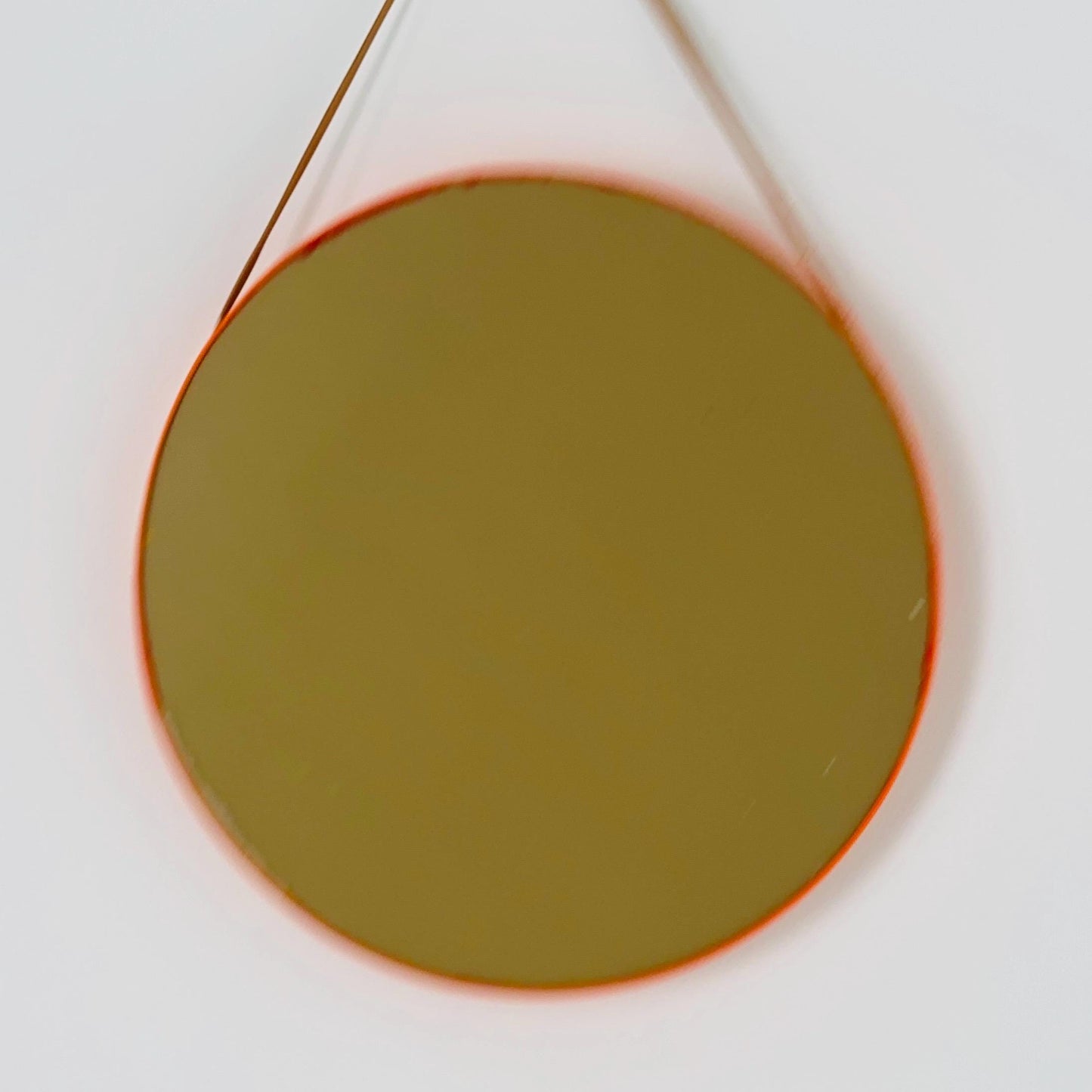 Mid Century Vintage Space Age Orange Mirror –for Termotex Denmark, 1970s