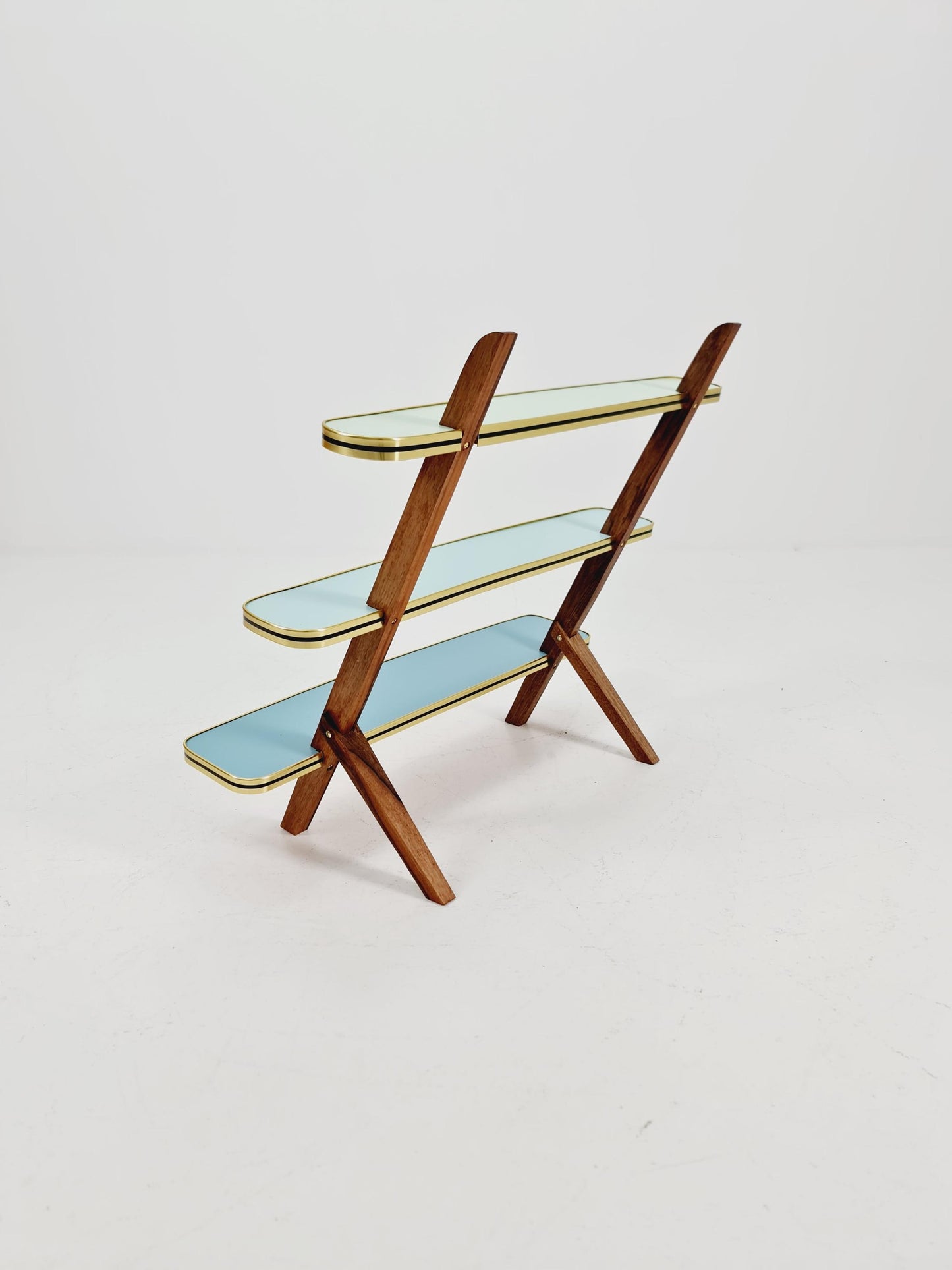 Big 1950s German Plant Stand, Colorful Vintage Mid-Century Minimalist Indoor Plant Stand Side Table Retro flower table