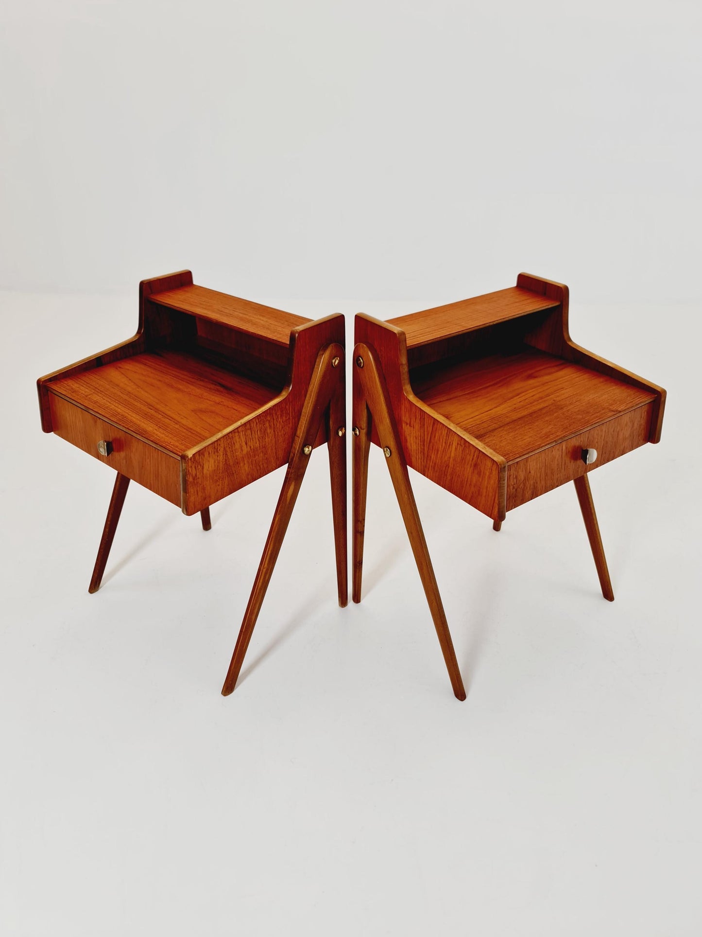 Mid century Danish teak side tables/ Bedside tables/ Nightstands, Denmark, 1960s, set of 2