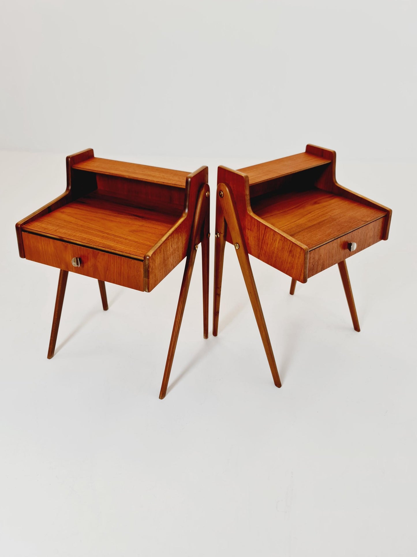 Mid century Danish teak side tables/ Bedside tables/ Nightstands, Denmark, 1960s, set of 2