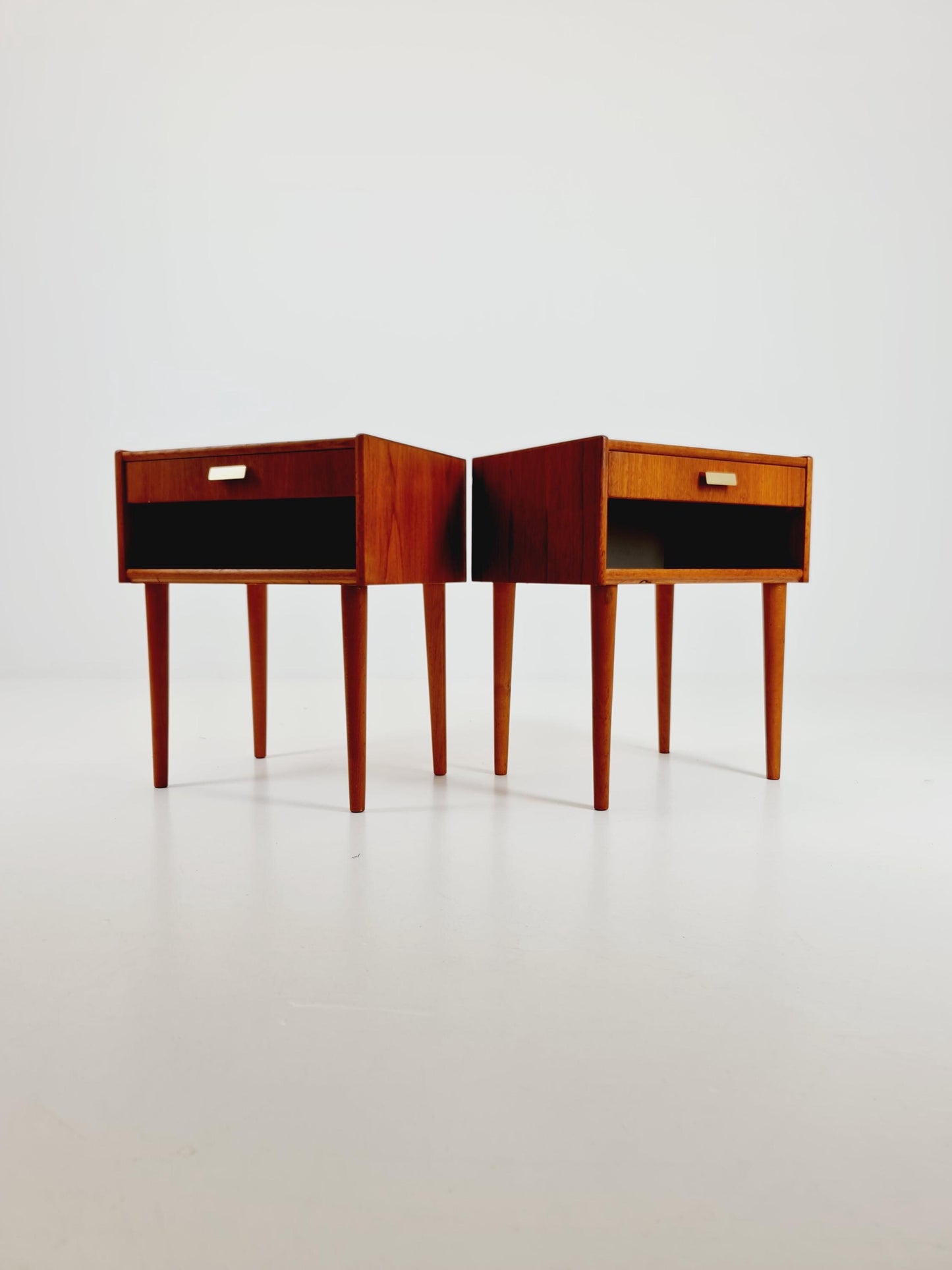 Mid century Danish teak side tables/ Bedside tables/ Nightstands, Denmark, 1960s, set of 2