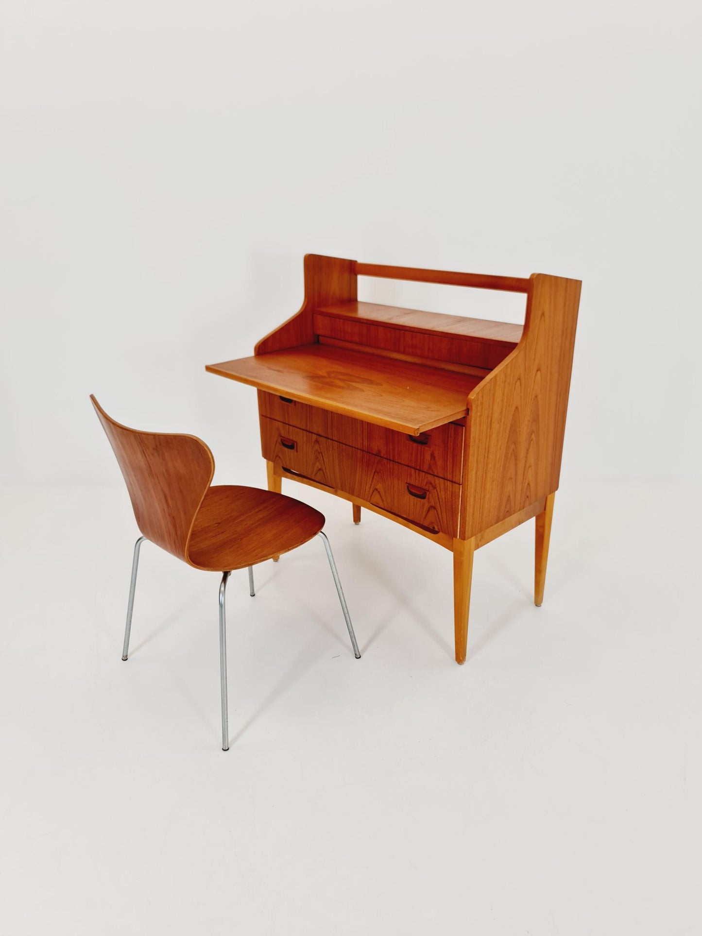 Midcentury Danish vintage teak secretary, vanity /Make up table By Arne Wahl Iversen, 1960s