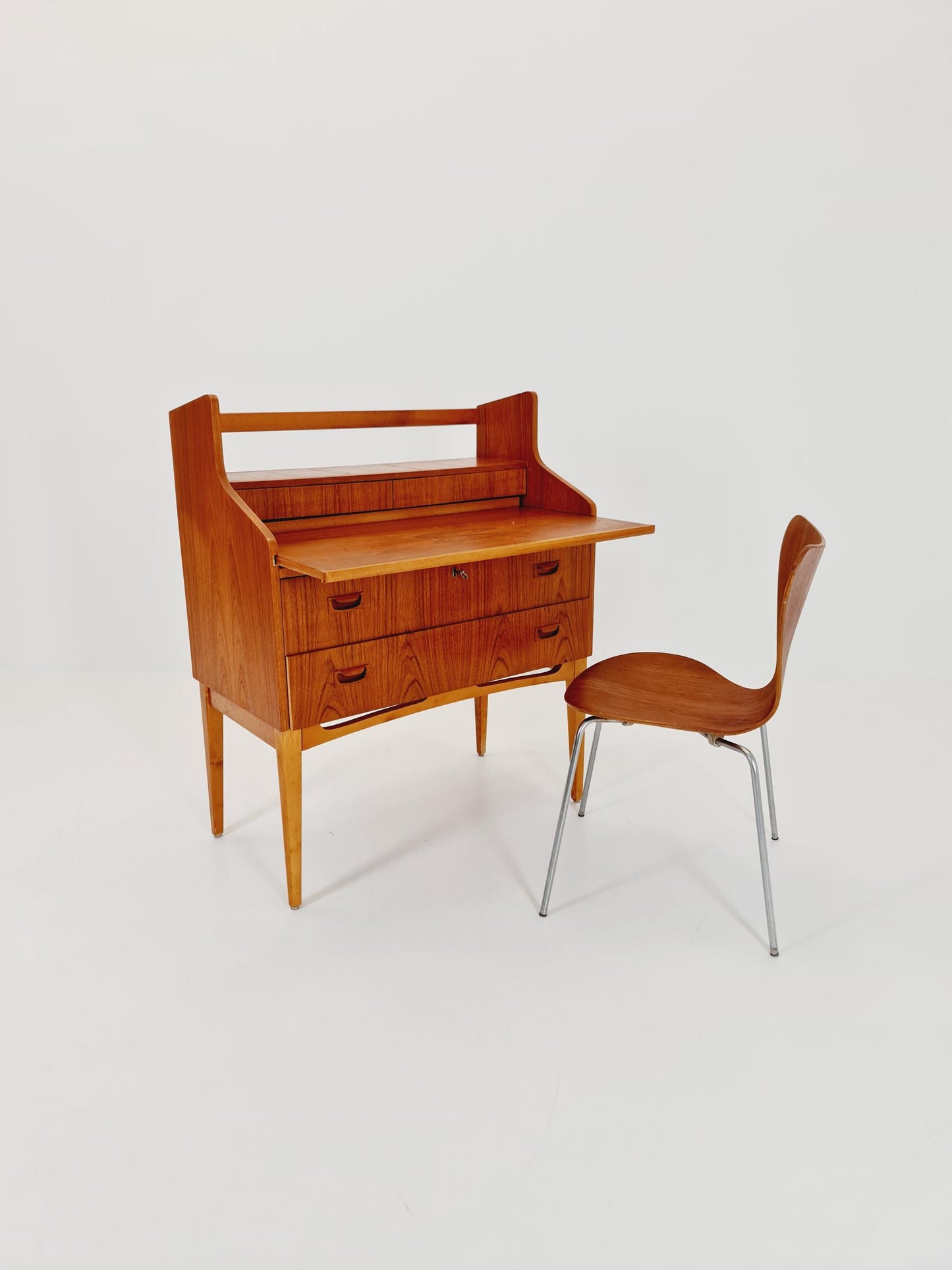Midcentury Danish vintage teak secretary, vanity /Make up table By Arne Wahl Iversen, 1960s