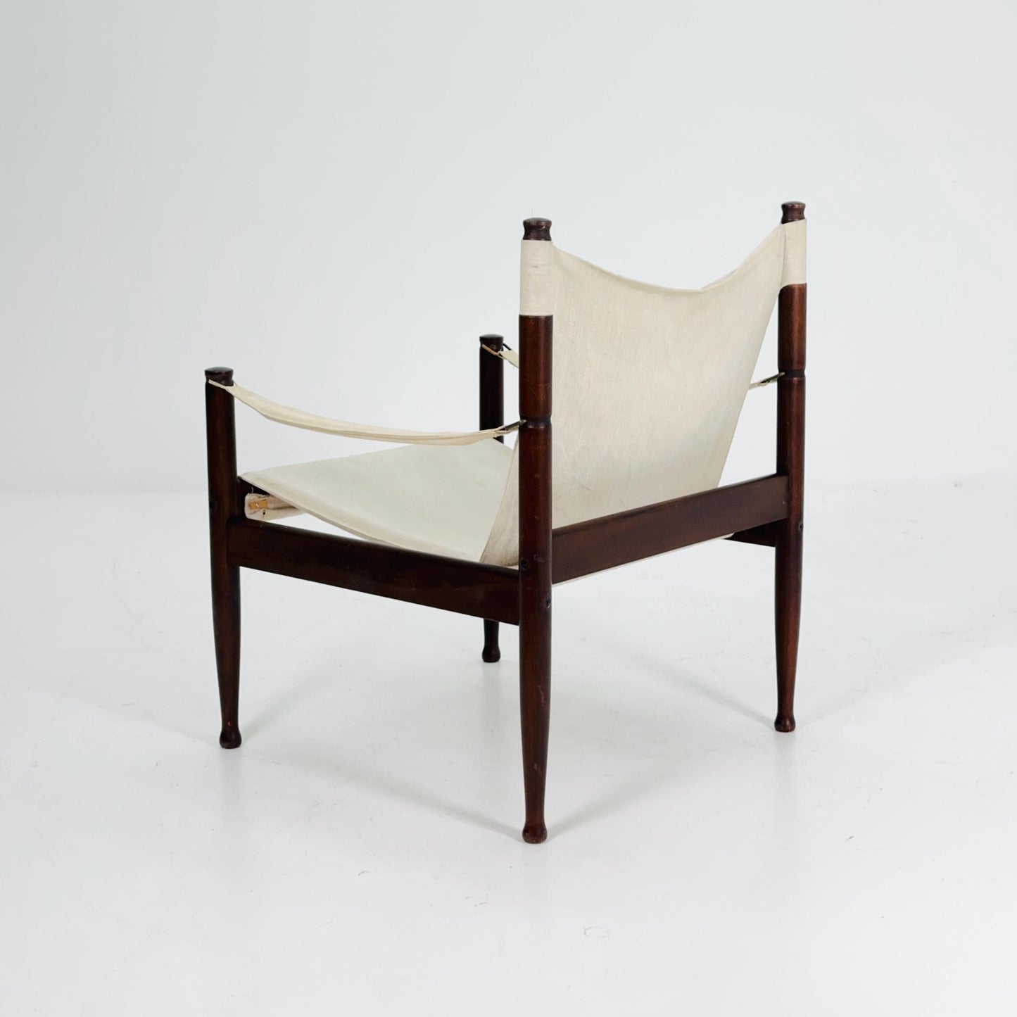 Mid century Danish Canvas Safari Chair by Erik Wørts for Niels Eilersen, 1960s Denmark