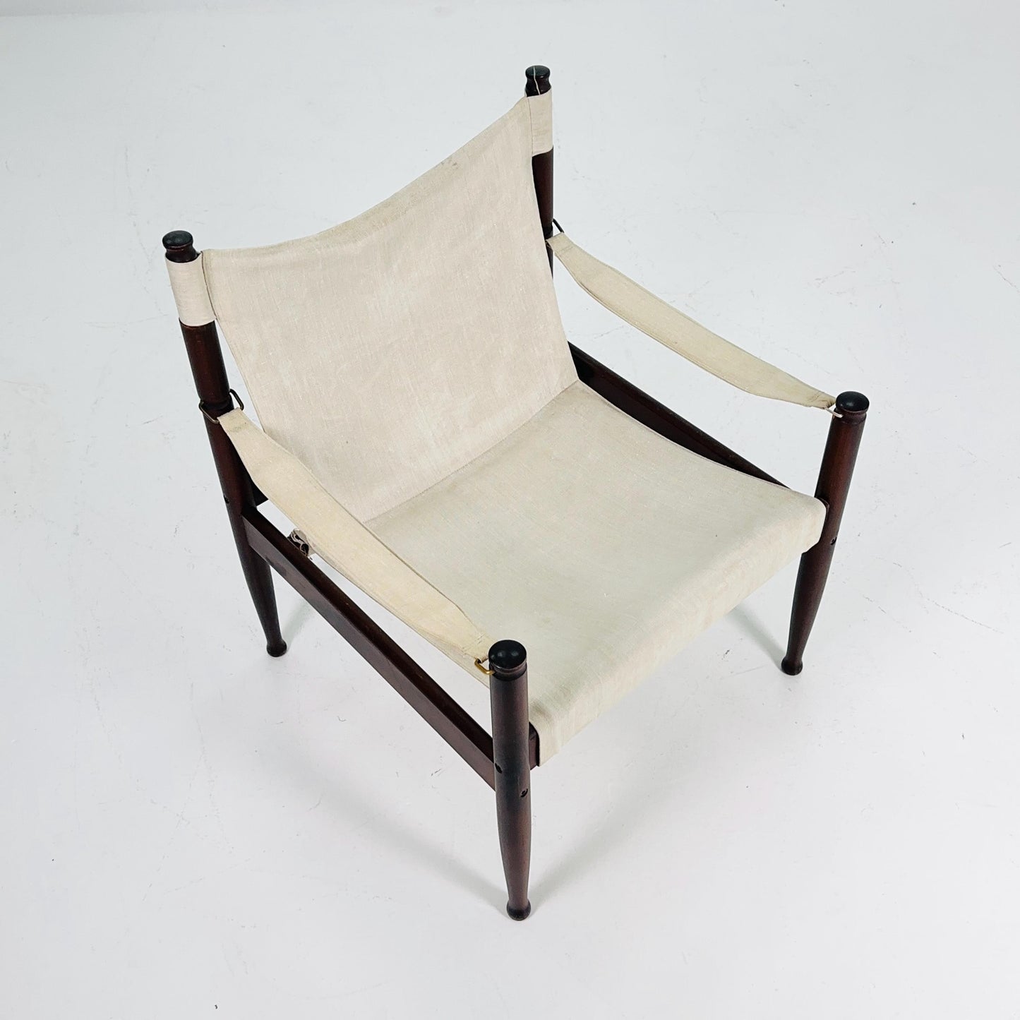 Mid century Danish Canvas Safari Chair by Erik Wørts for Niels Eilersen, 1960s Denmark