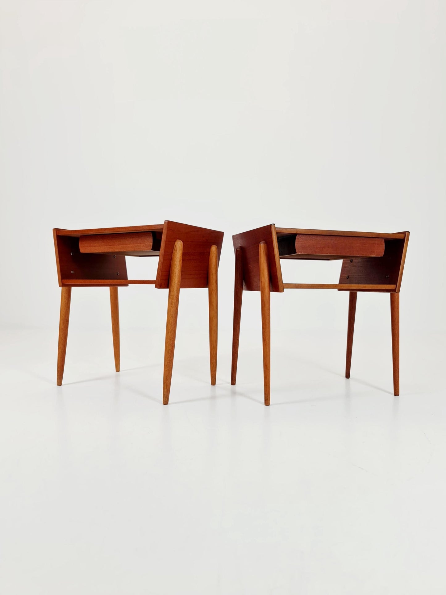 Pair of Midcentury Danish teak vintage Side table/ Bedside table/ Night stand, 1960s