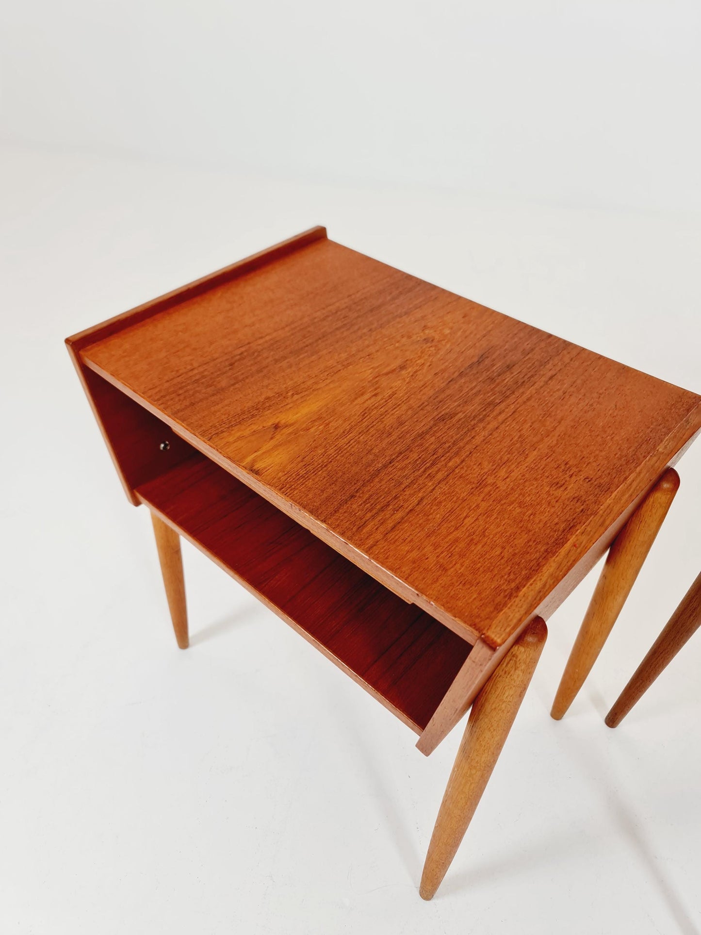 Pair of Midcentury Danish teak vintage Side table/ Bedside table/ Night stand, 1960s