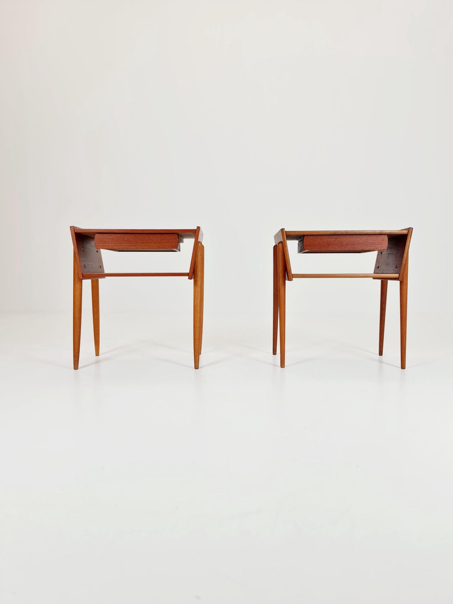 Pair of Midcentury Danish teak vintage Side table/ Bedside table/ Night stand, 1960s