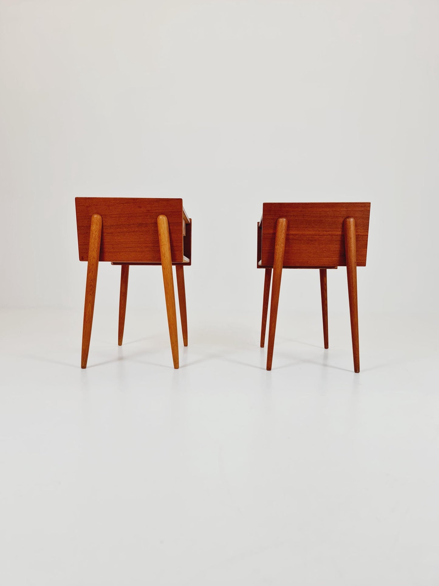 Pair of Midcentury Danish teak vintage Side table/ Bedside table/ Night stand, 1960s
