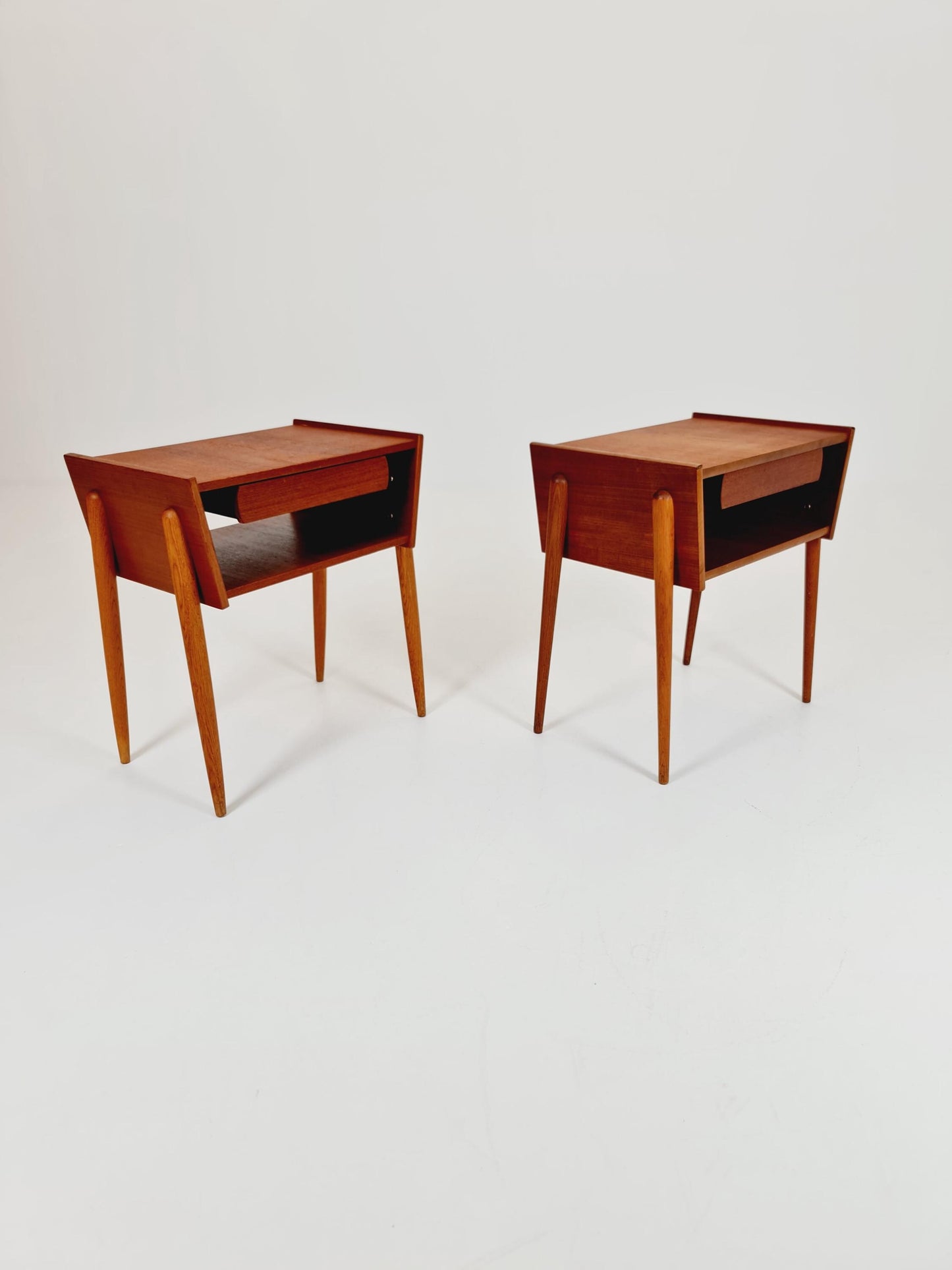 Pair of Midcentury Danish teak vintage Side table/ Bedside table/ Night stand, 1960s