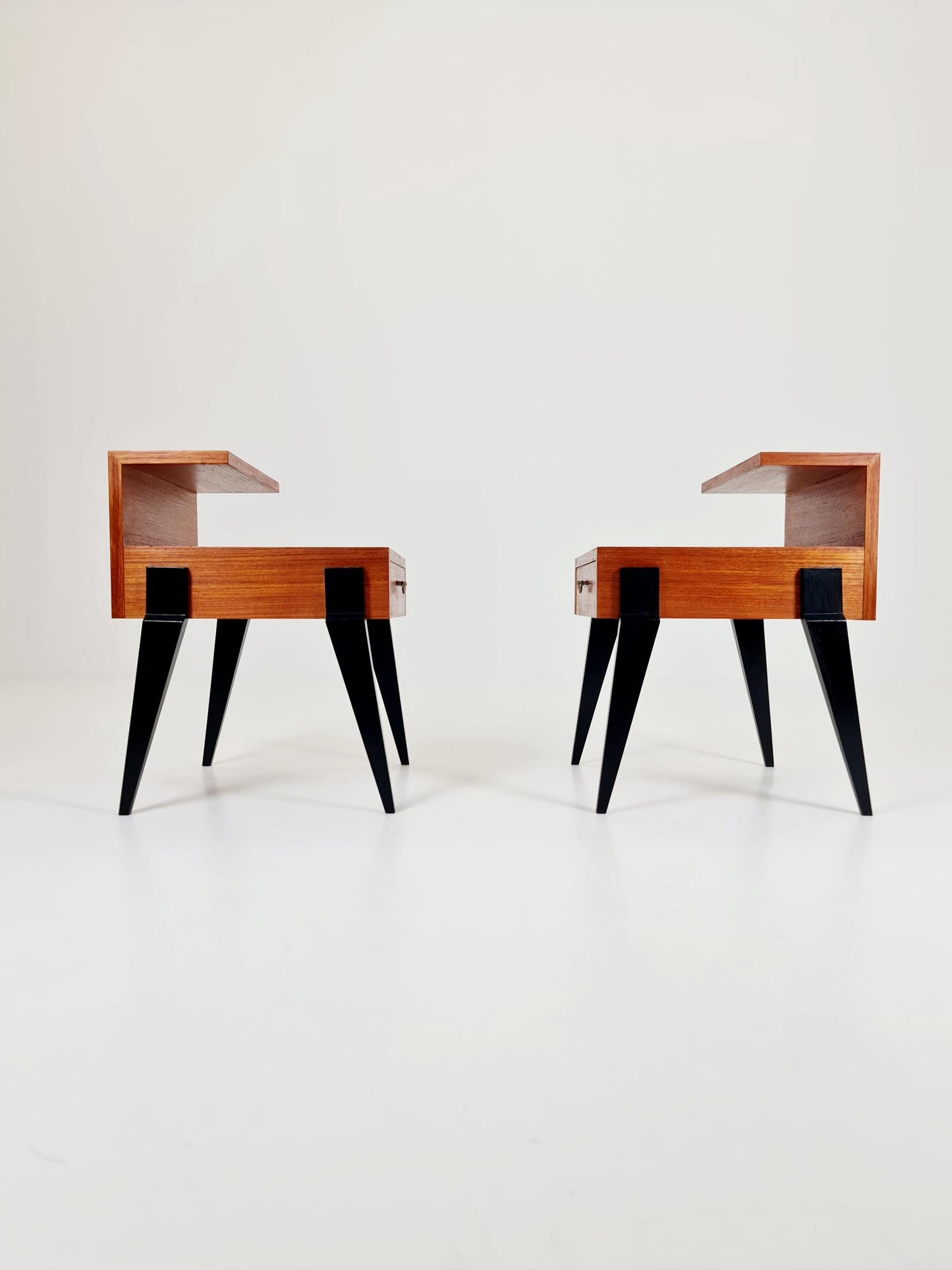 Rare Danish MidCentury teak nightstands / bedside tables, 1960s