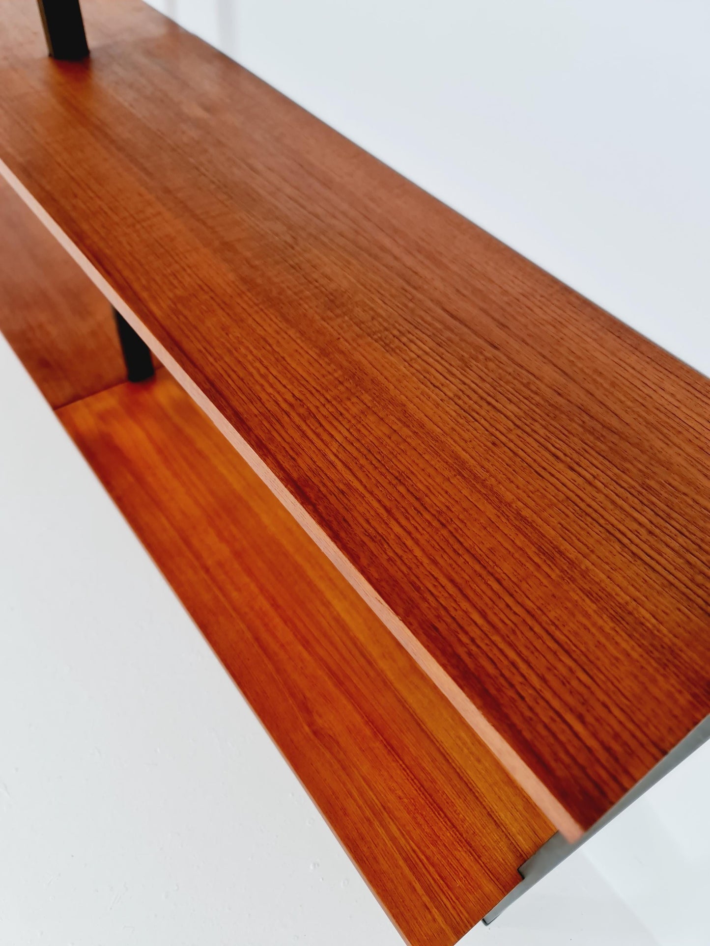 Mid century String shelf system teak & metal by Olof Pira Sweden, 1950s
