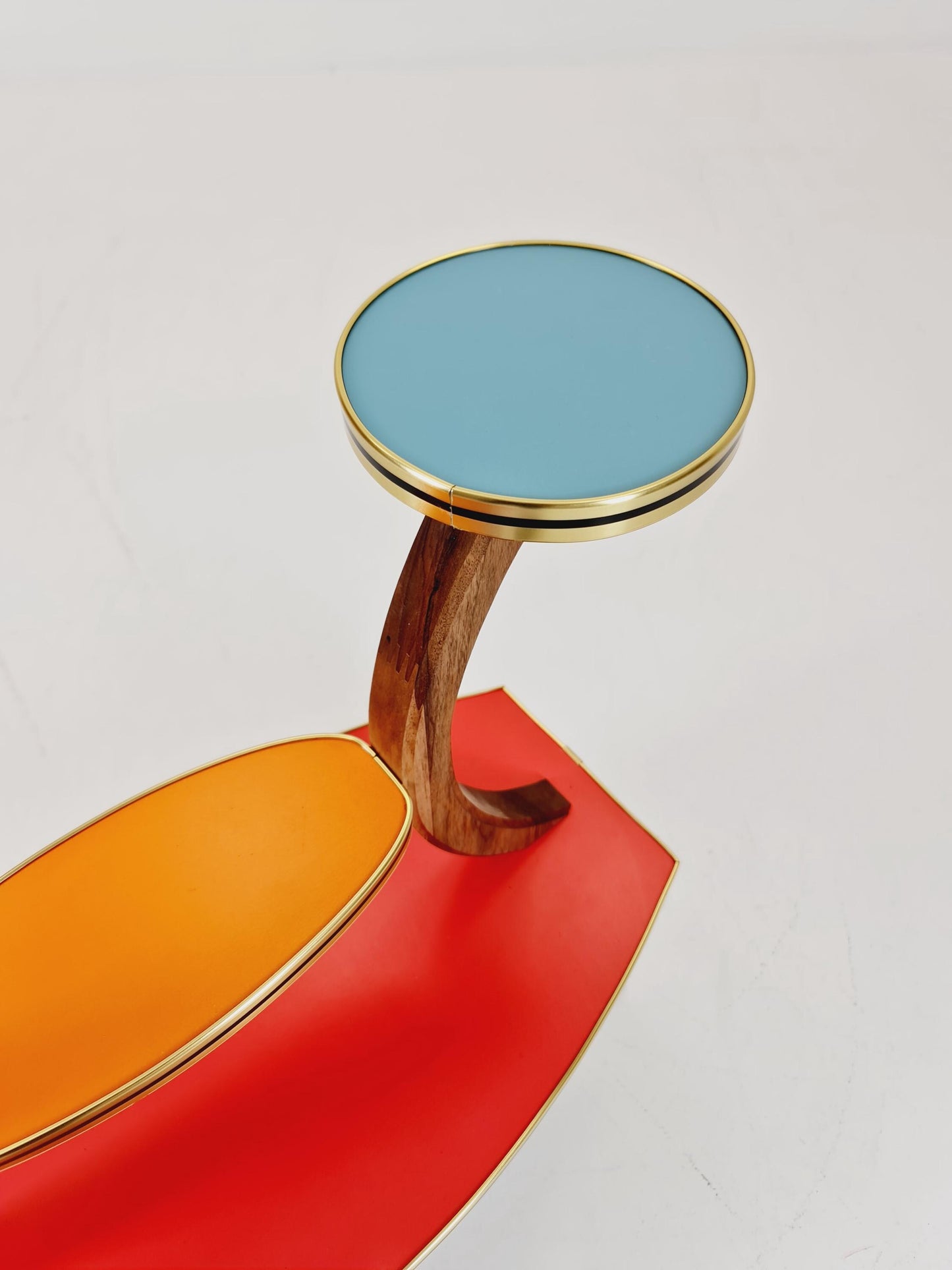 Rare Large German Plant Stand, Colorful Vintage Mid-Century Minimalist Indoor Plant Stand Side Table Retro flower table, 1950s