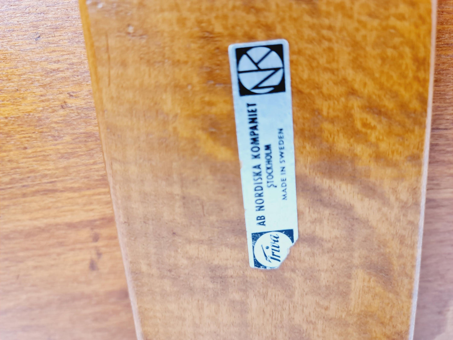 Vintage Swedish beech stool ottoman by Bengt Ruda for Nordiska Kompaniet , 1960s