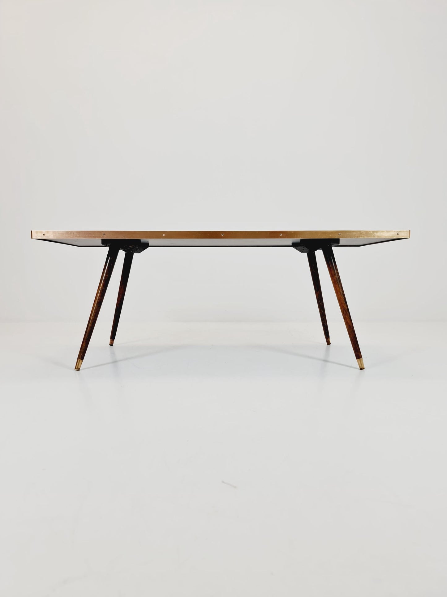 Unique mosaic & solid brass coffee table, 1950s
