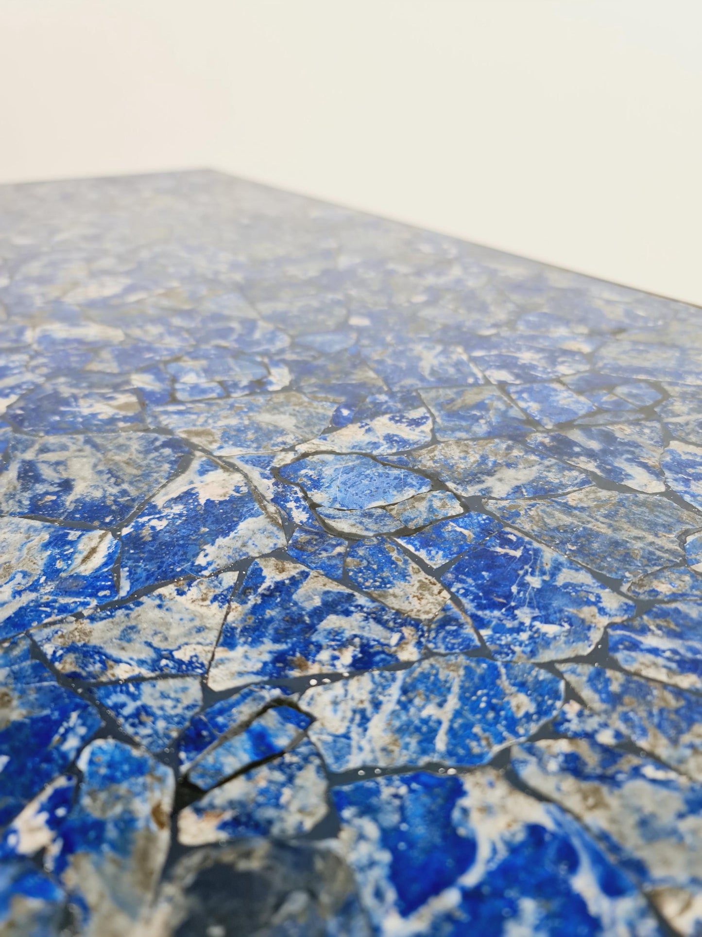 Super Rare vintage lapis Lazuli ,Brass coffee table with X legs from the 60s