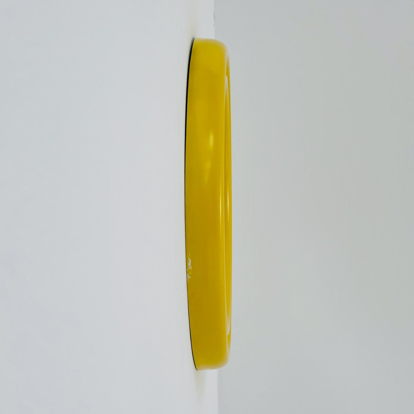 Mid century Spaceage yellow Kristal wall round mirror Schönbuch ,1970s Germany