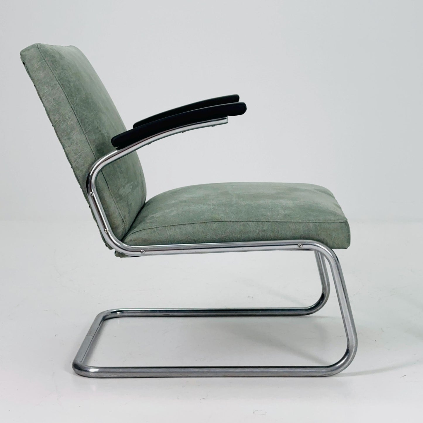 Mid-Century Bauhaus Lounge Chair & Ottoman Set by Drabert, Germany, 1950s