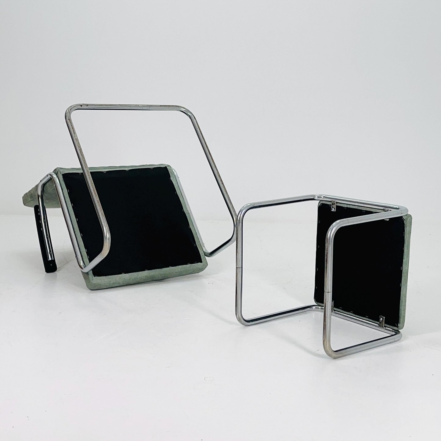 Mid-Century Bauhaus Lounge Chair & Ottoman Set by Drabert, Germany, 1950s