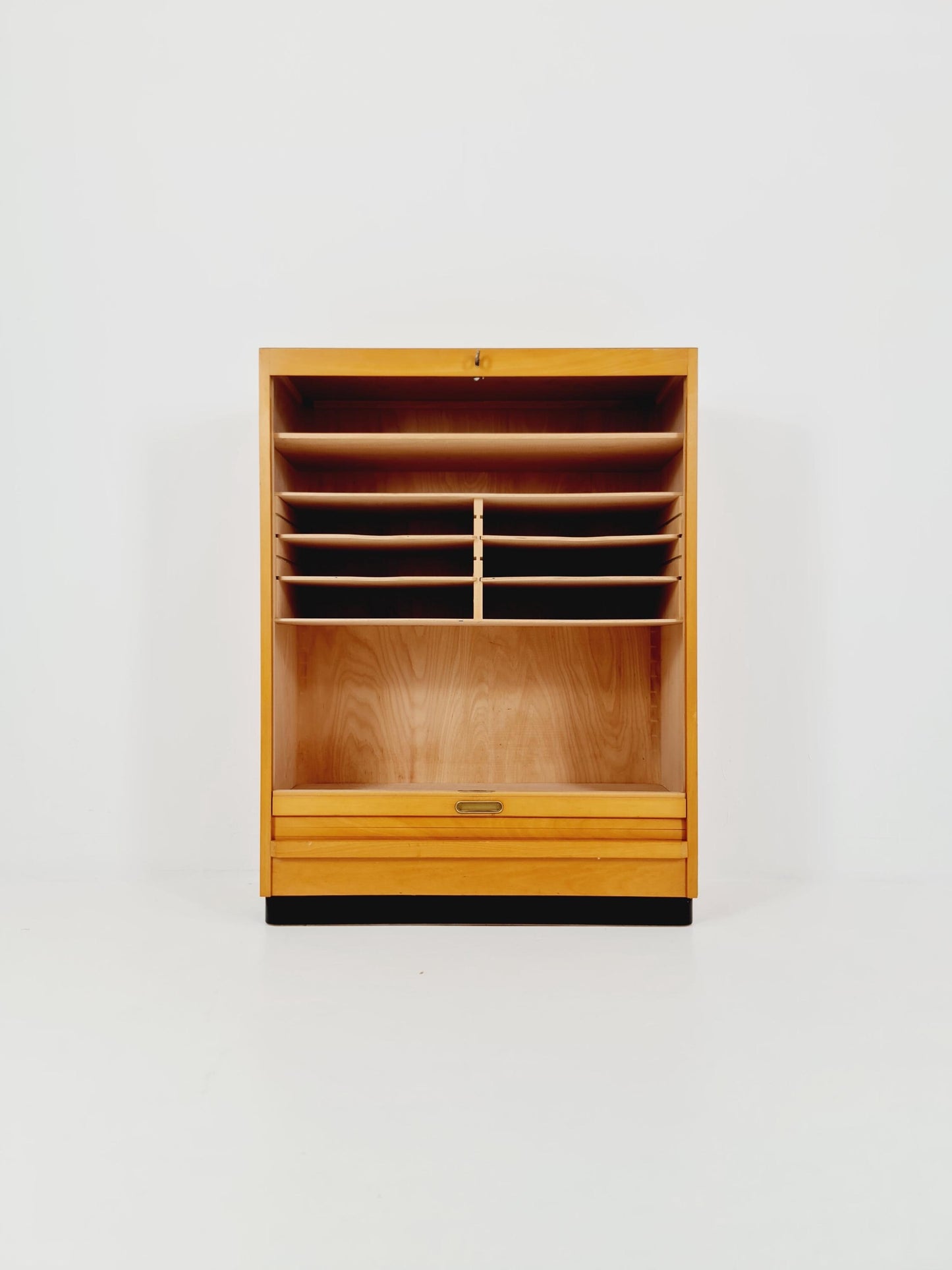 Bauhaus German roll document cabinet Wood by Koncord Möbel , 1930s
