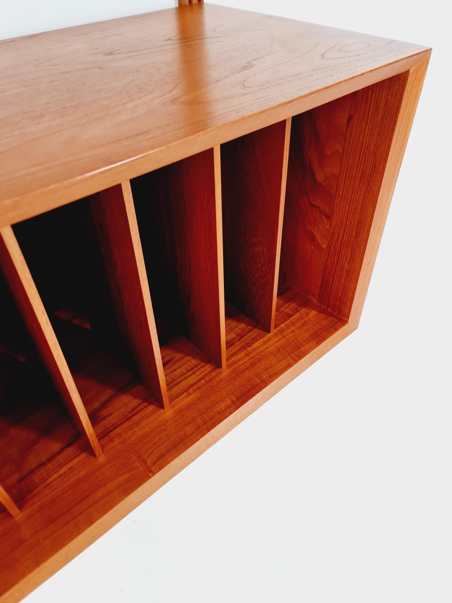 Mid century Single Danish Teak Wall Unit with Vinyl Box / Record Cabinet by Poul Cadovius for Cado, Denmark, 1960s