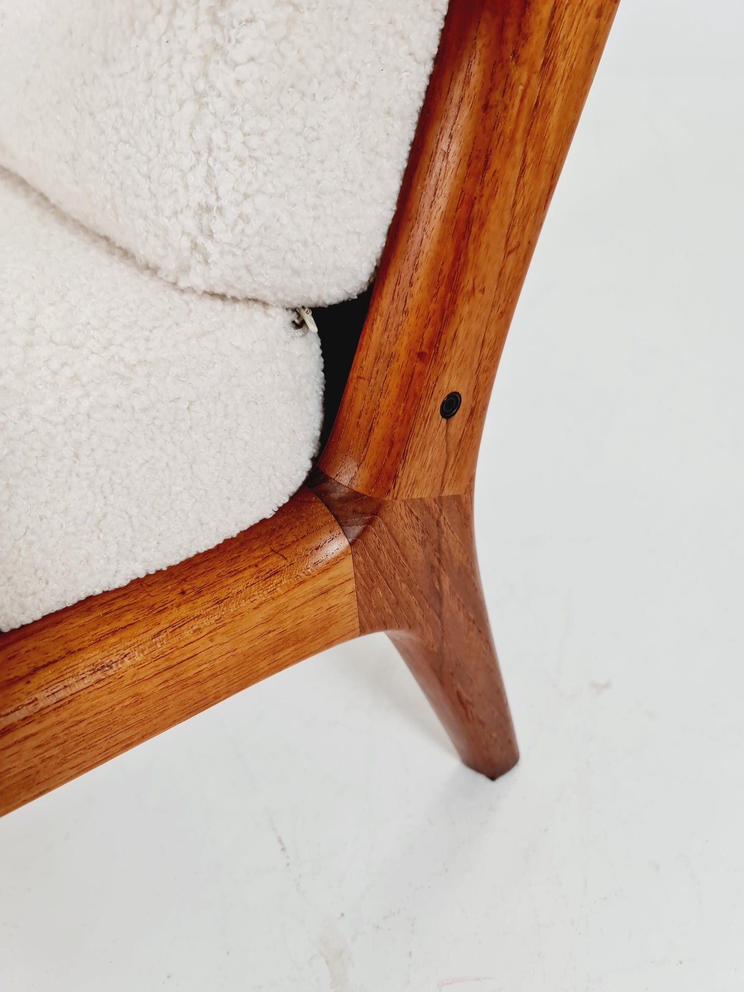 Mid-century Rare Danish teak lounge chair/ Easy chair by Ole Wanscher for Cado France &Son , 1960s