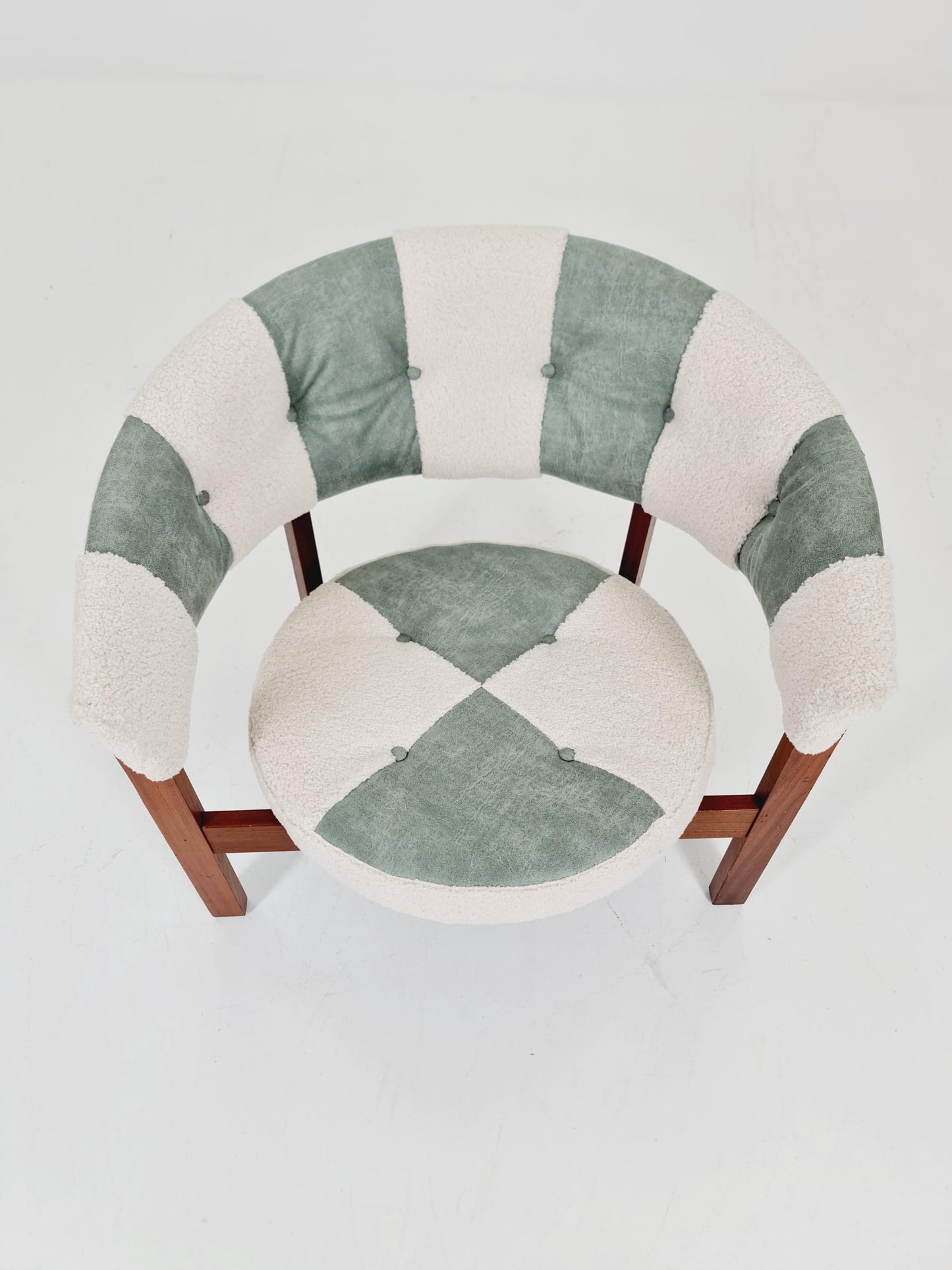 Mid-Century Modern Swedish Lounge chair with leather & Teddy Upholstery Design by Arne Wahl Iversen ,Prim , for Ikea ,1960s
