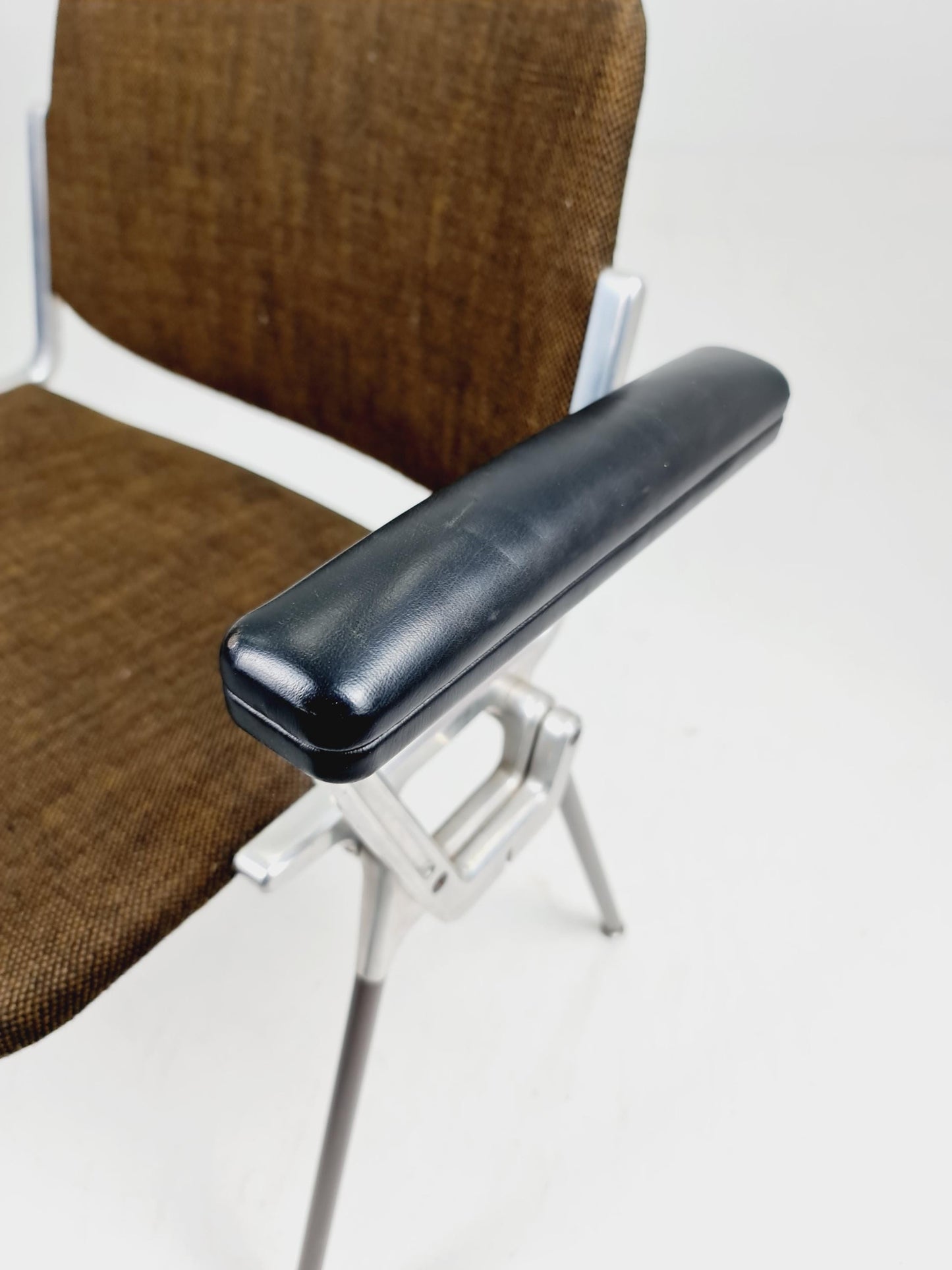 Italian Brown Fabric Castelli arm chairs by Giancarlo Piretti, 1970s
