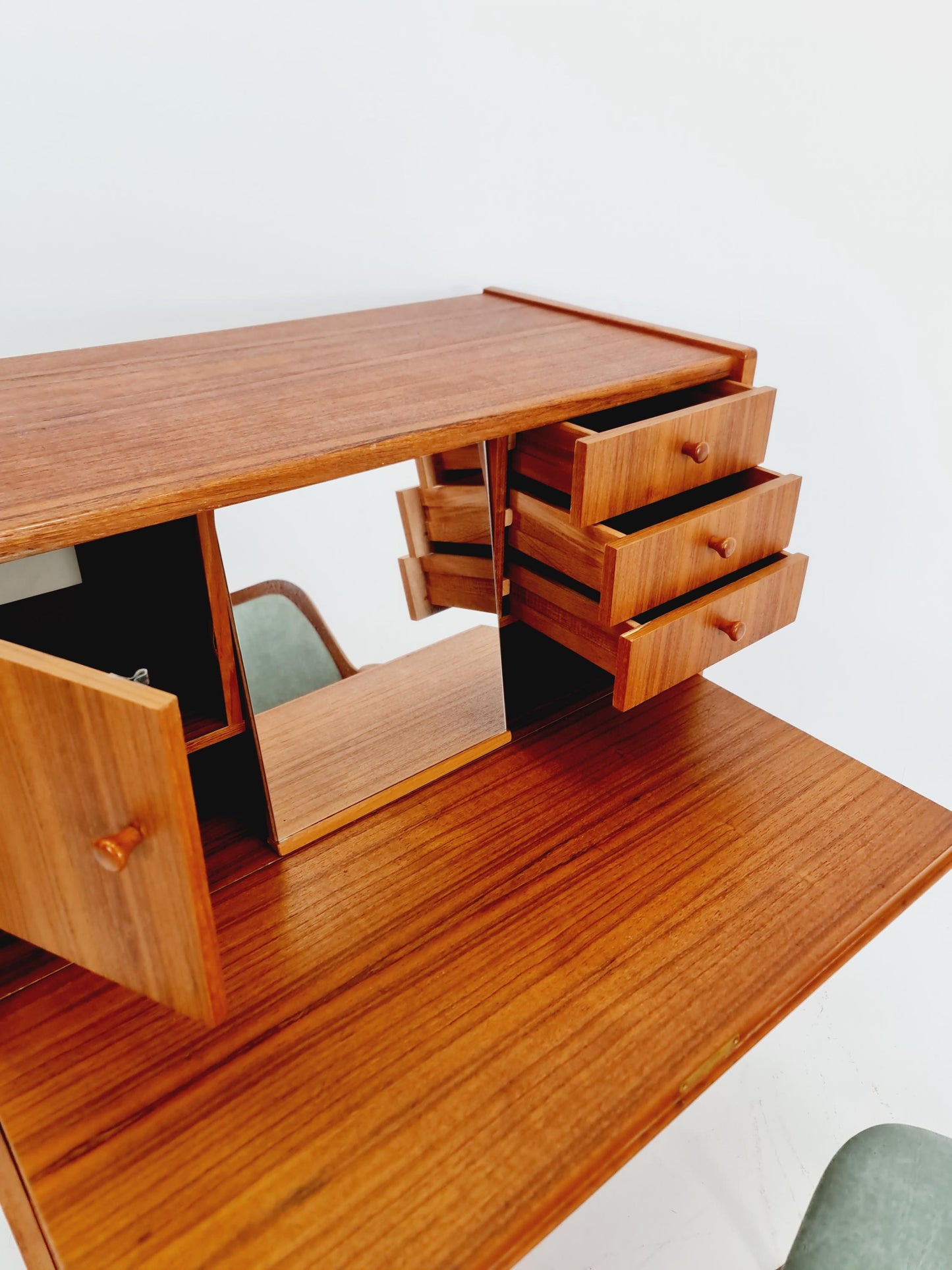 Midcentury Danish vintage teak secretary, vanity /Make up table By Arne Wahl Iversen, 1960s