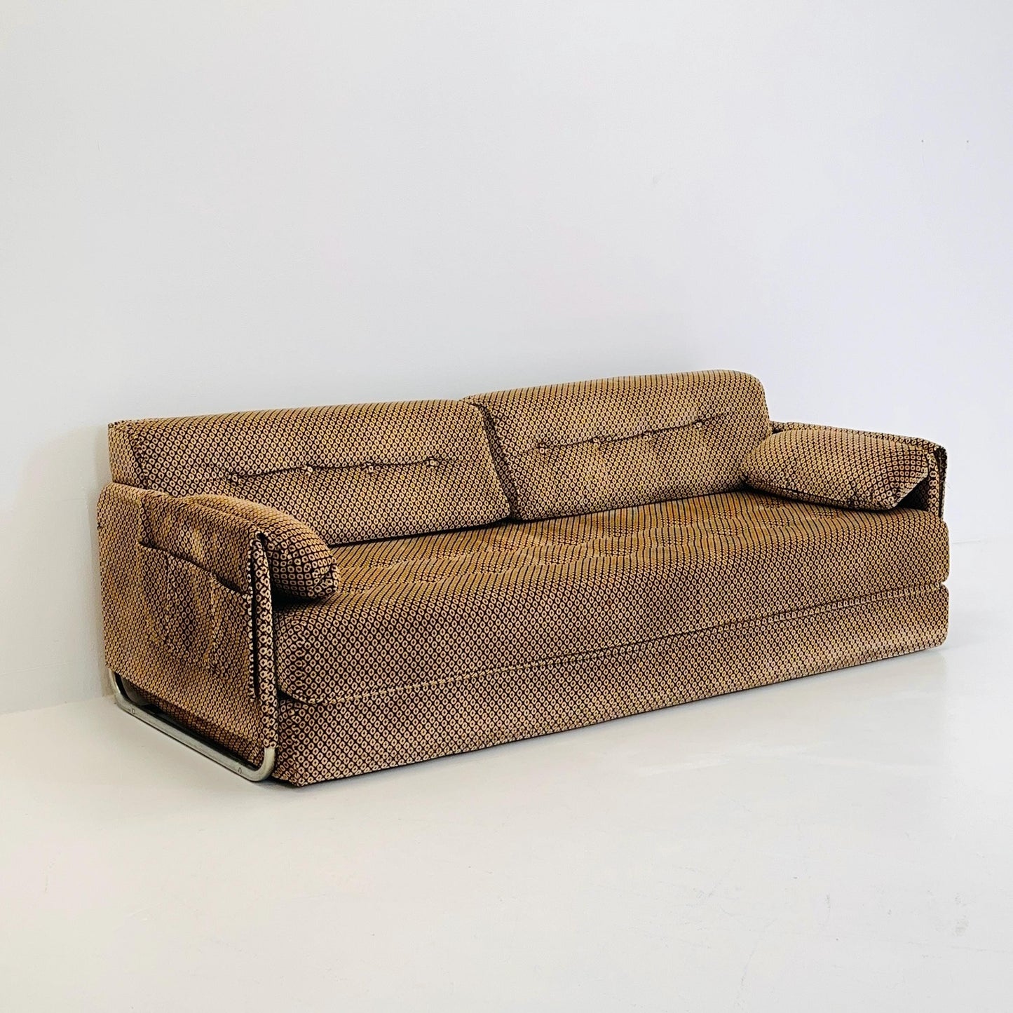 Mid Century Bauhaus Daybed Sofa Chrome Tubular Frame – 1980s Germany,