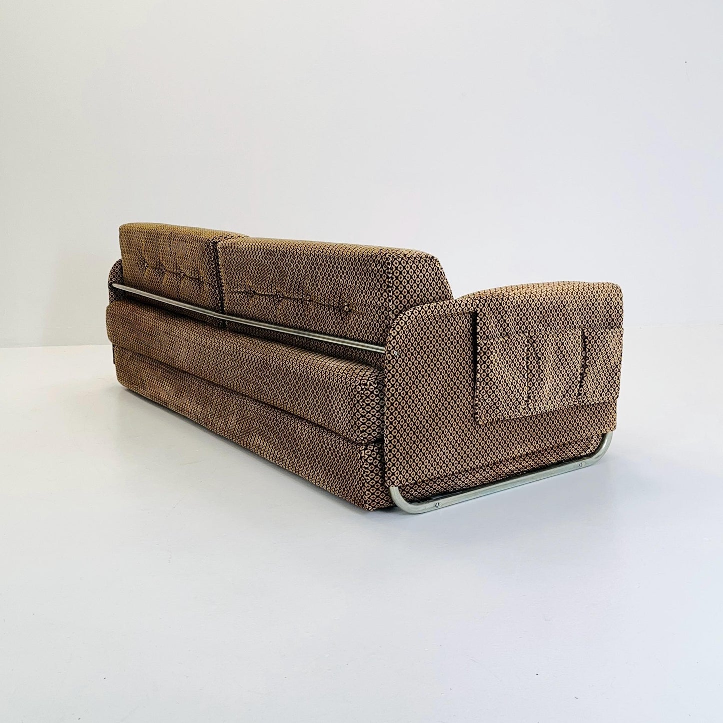 Mid Century Bauhaus Daybed Sofa Chrome Tubular Frame – 1980s Germany,