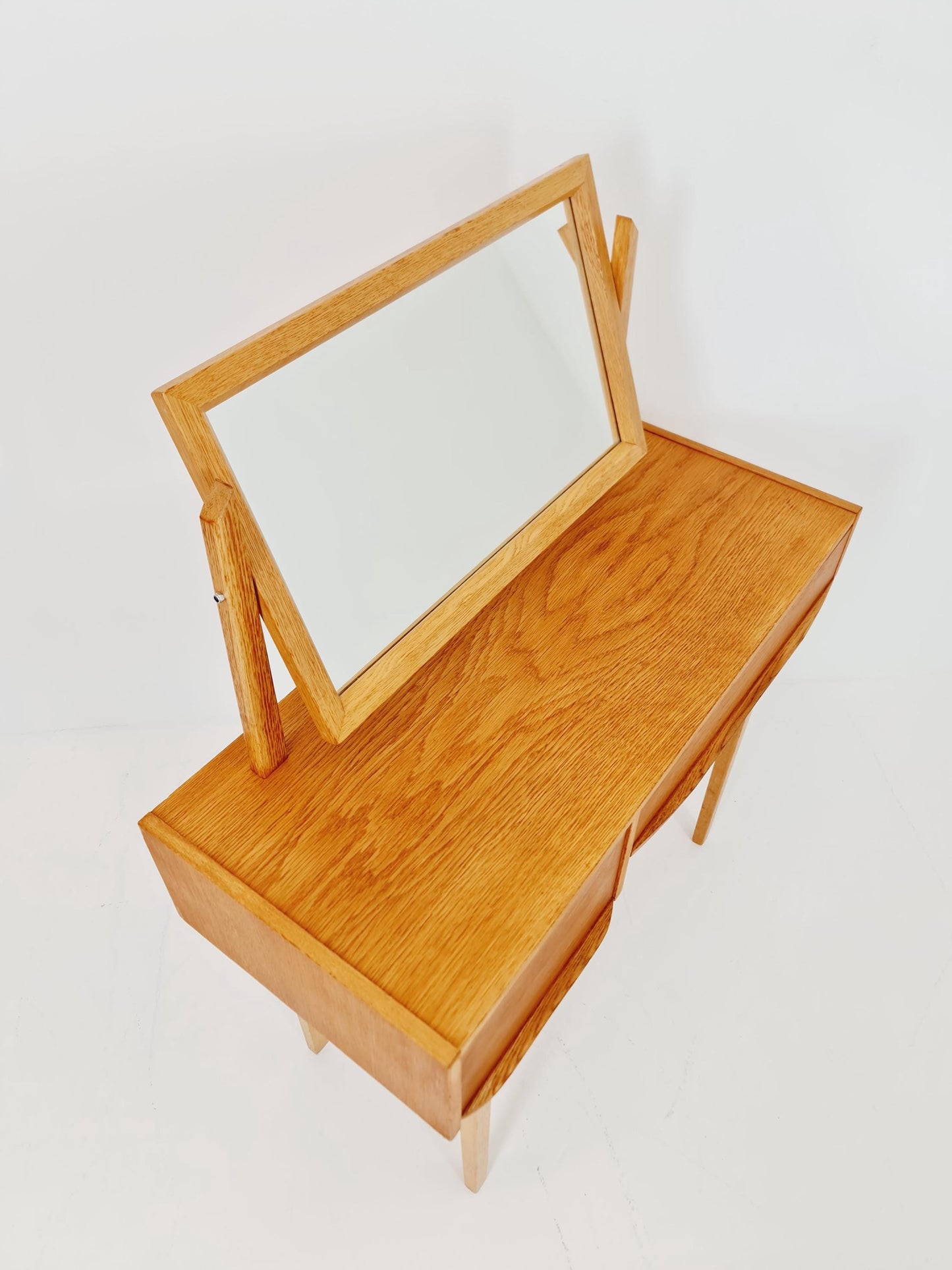 Mid Century Modern Danish Oak vanity table/ make up table by Ateljé glas och trä, Hovmantorp, 1960s