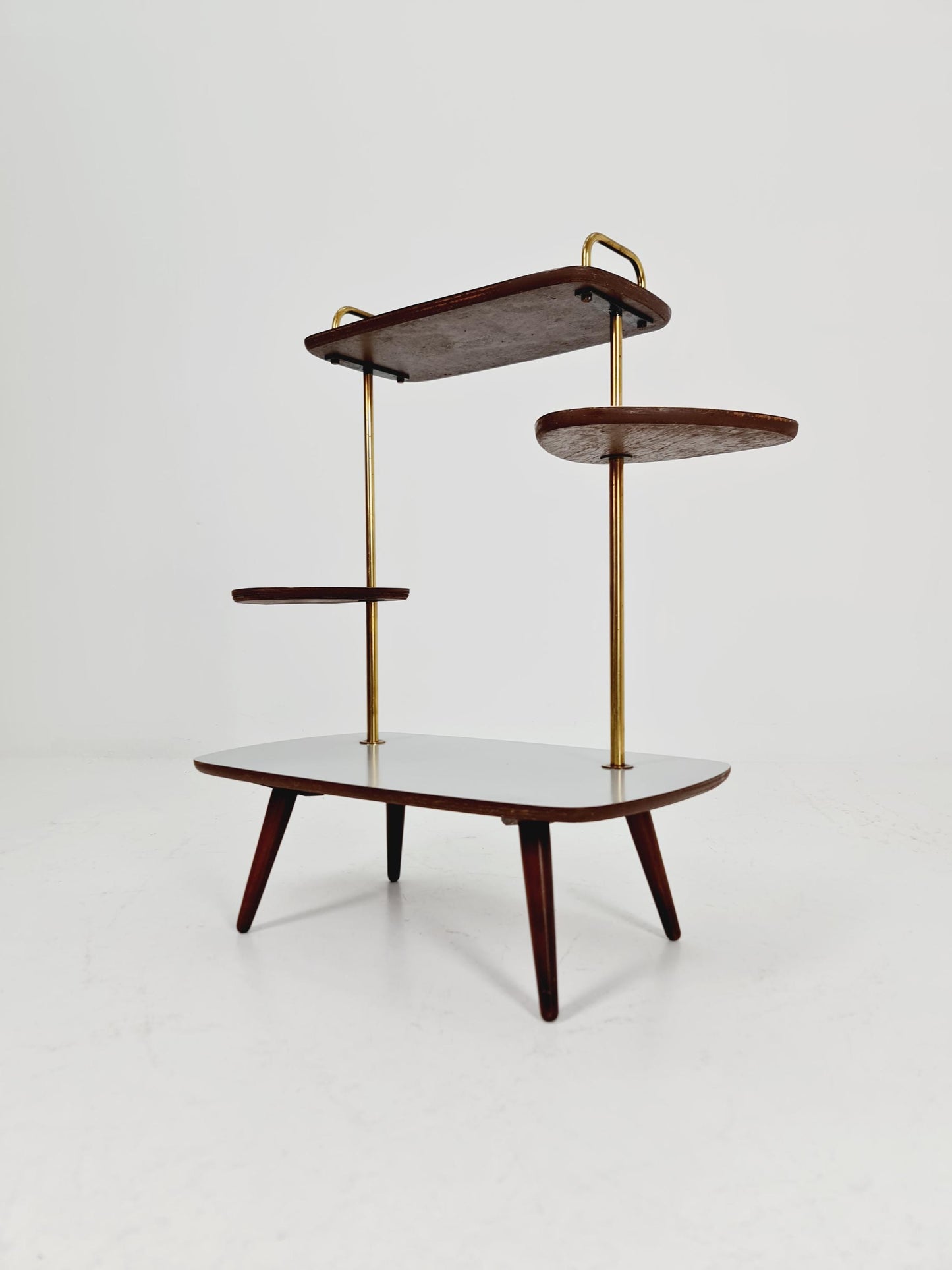 Big 1950s German Plant Stand, Vintage Mid-Century Minimalist Indoor Plant Stand Side Table Retro flower table By Opal