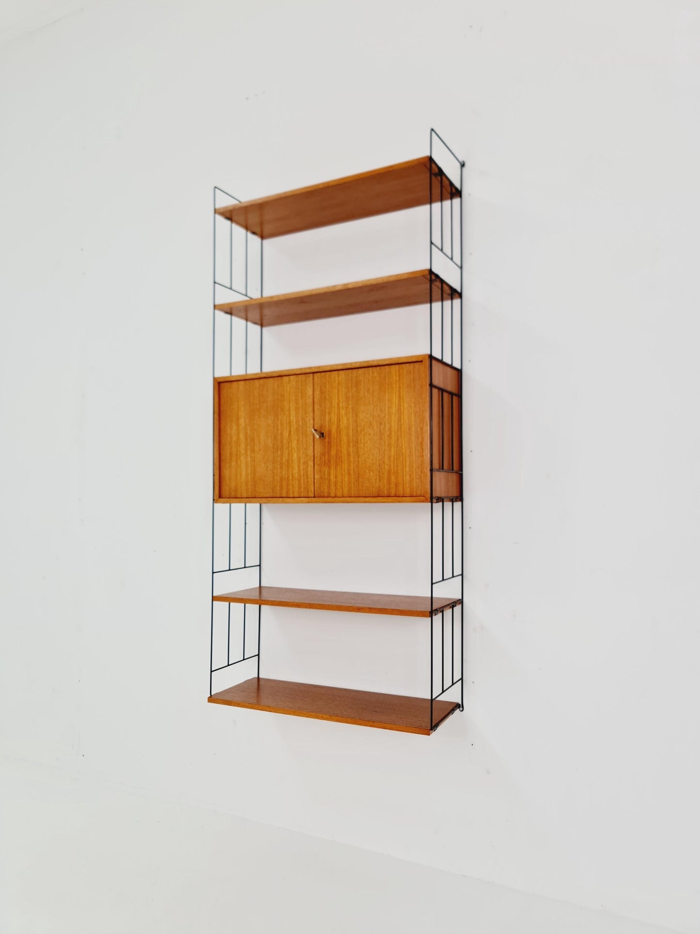 String shelf-system, bookcase with cabinet teak by WHB Germany, 1950s