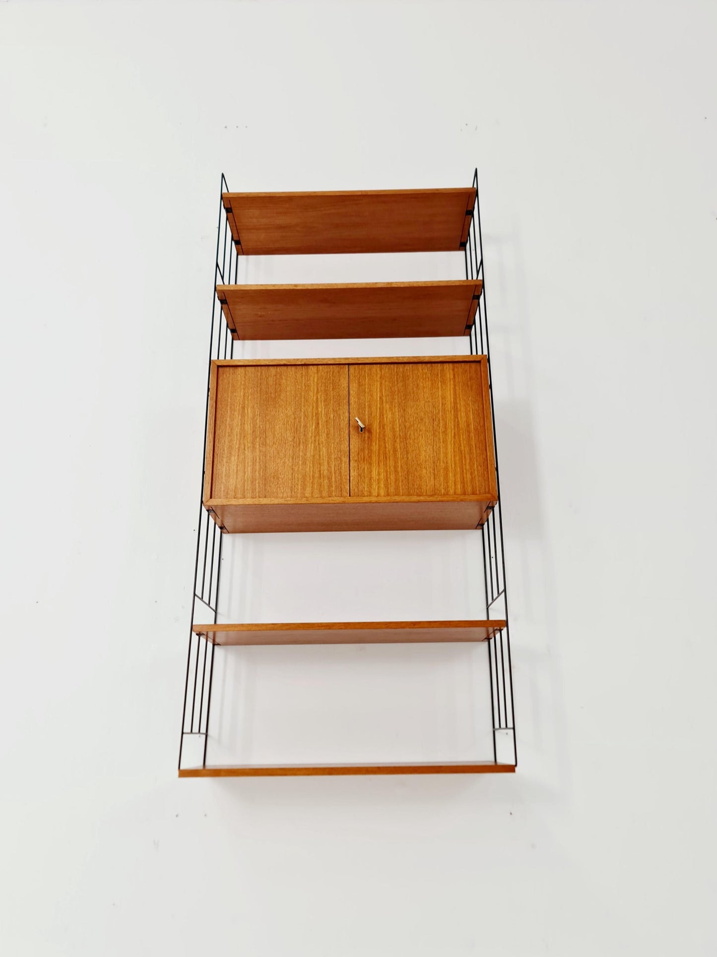 String shelf-system, bookcase with cabinet teak by WHB Germany, 1950s